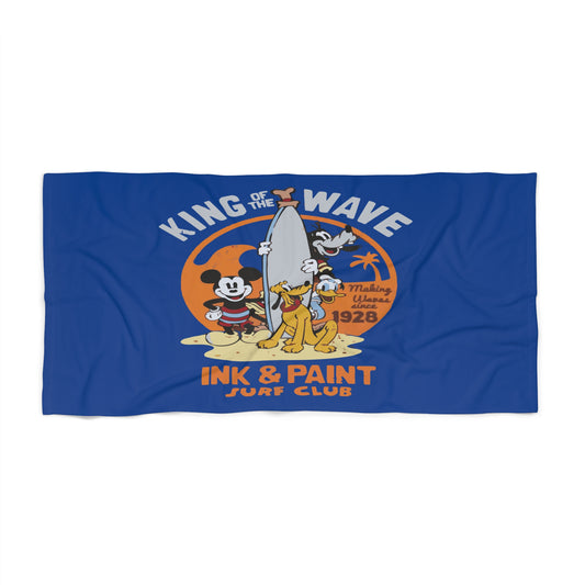 Mickey Mouse Surf Club Beach Towel - King of the Wave Design