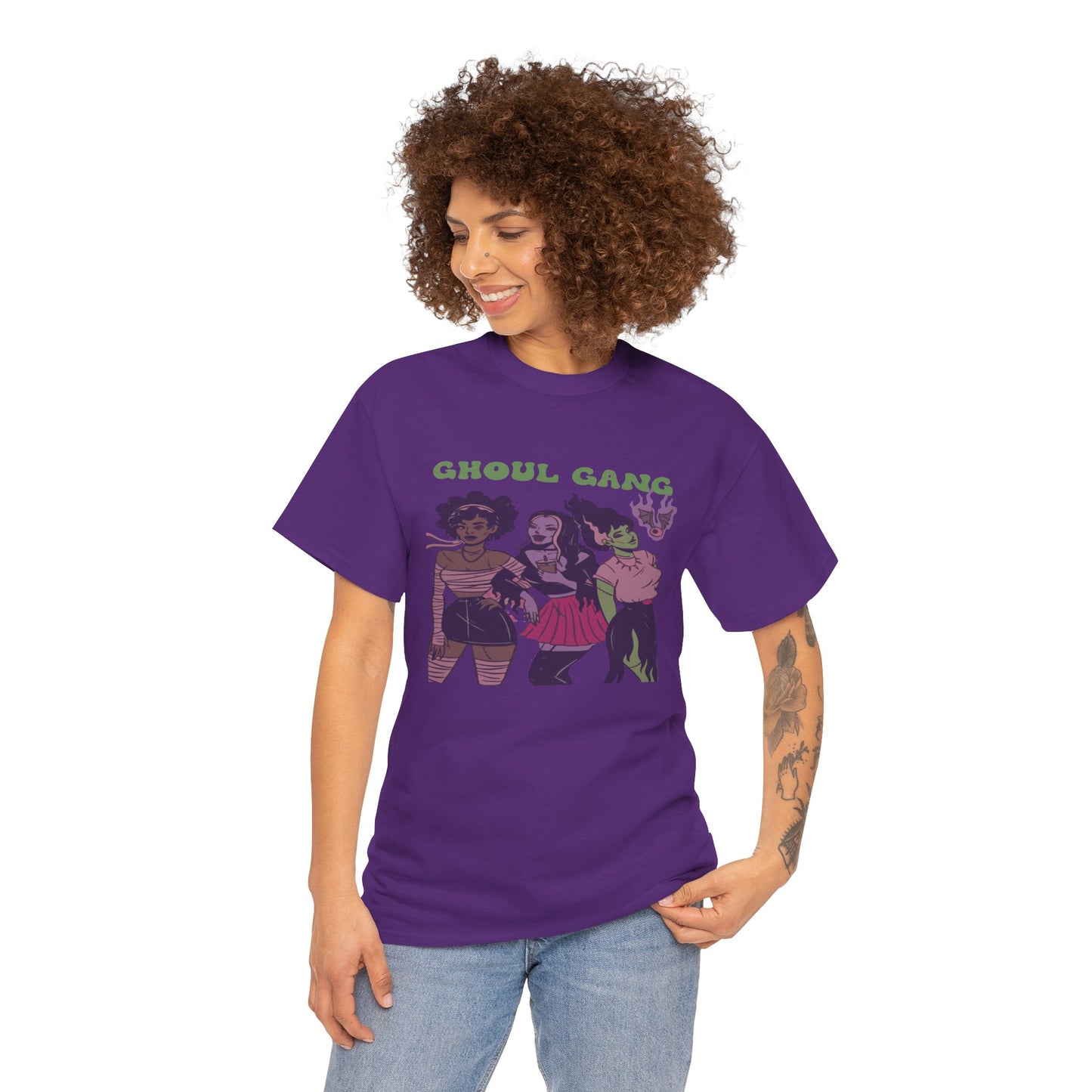 Ghoul Gang Unisex Heavy Cotton Tee | Halloween T-Shirt, Spooky Apparel, Gothic Fashion, Funny Gift, Group Costume