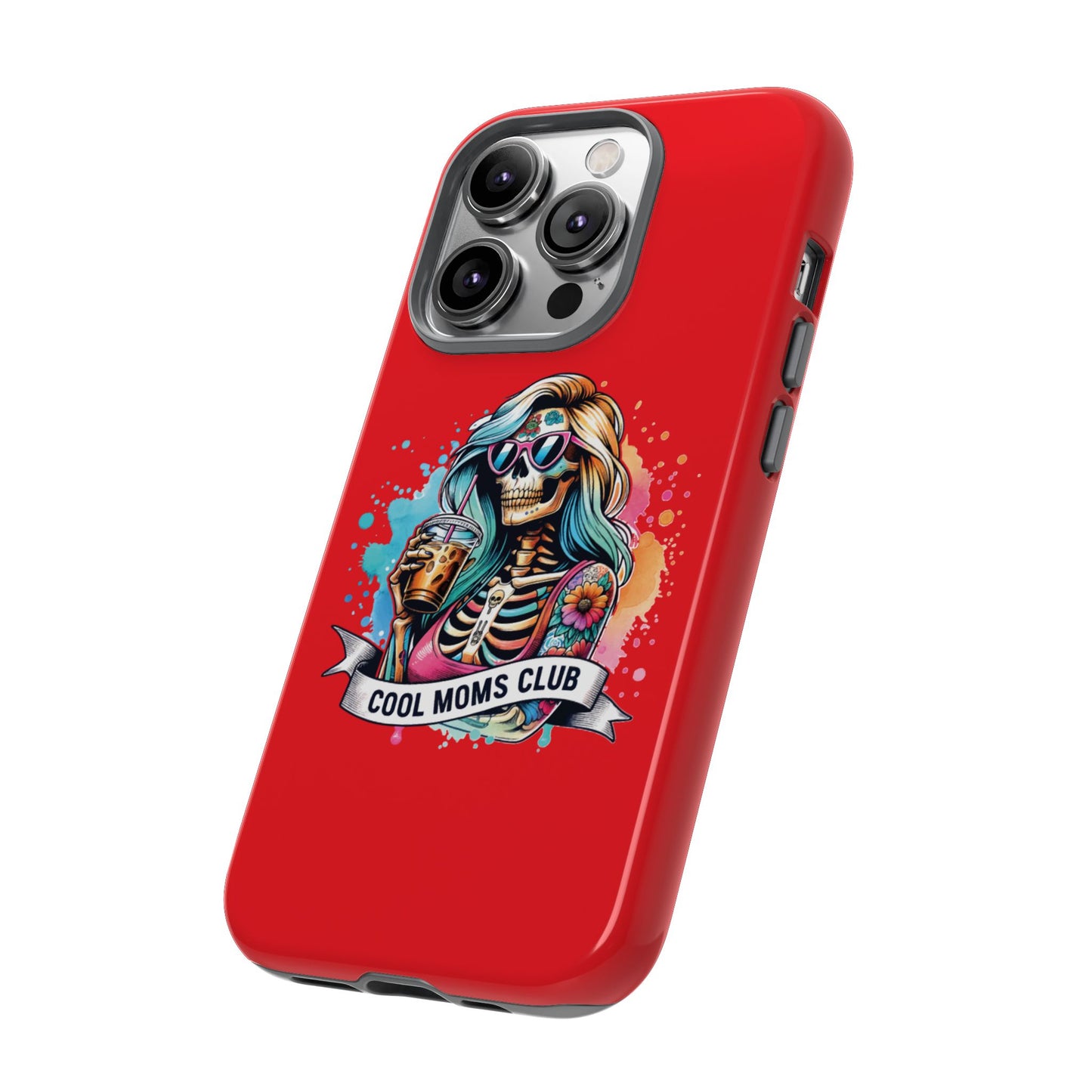 Cool Moms Club Phone Case - Tough Cases, Funky Phone Cover, Gift for Moms, Skeleton Design, Trendy Tech Accessories