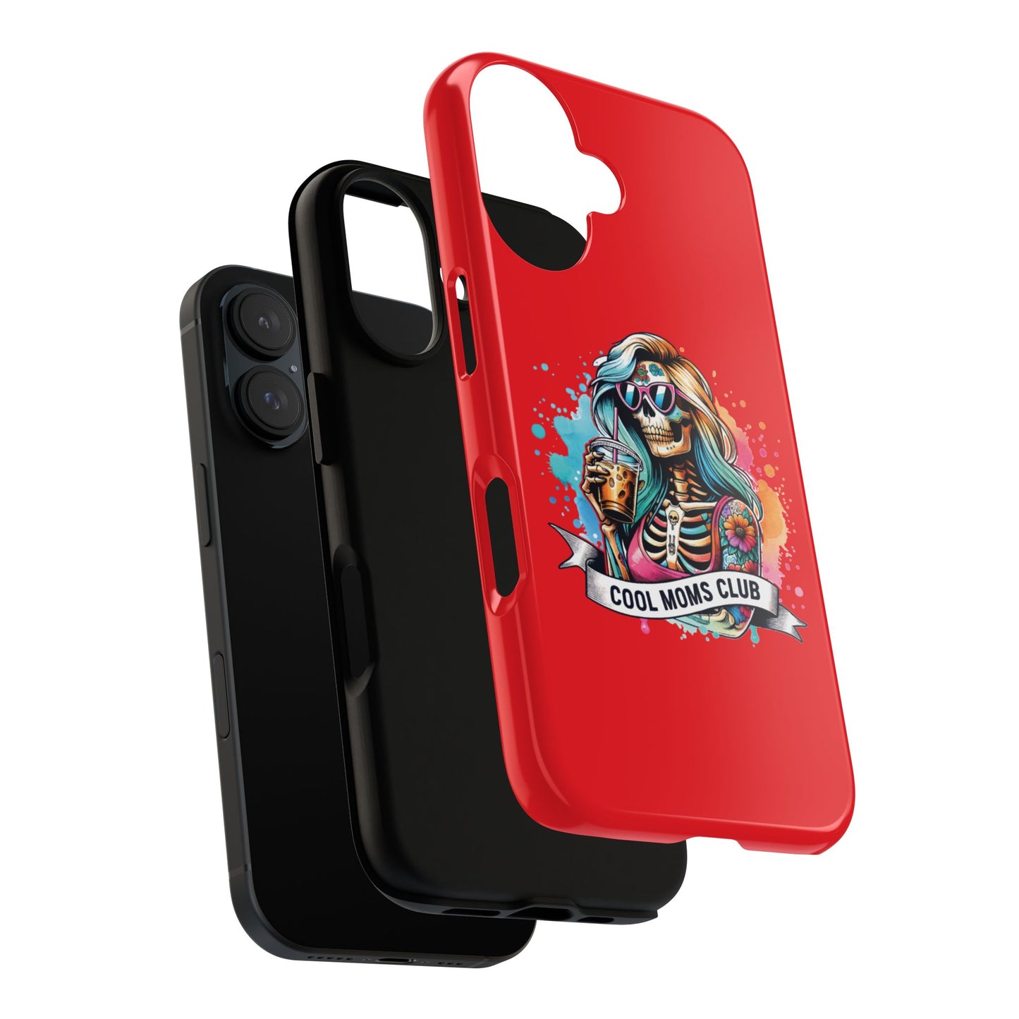 Cool Moms Club Phone Case - Tough Cases, Funky Phone Cover, Gift for Moms, Skeleton Design, Trendy Tech Accessories