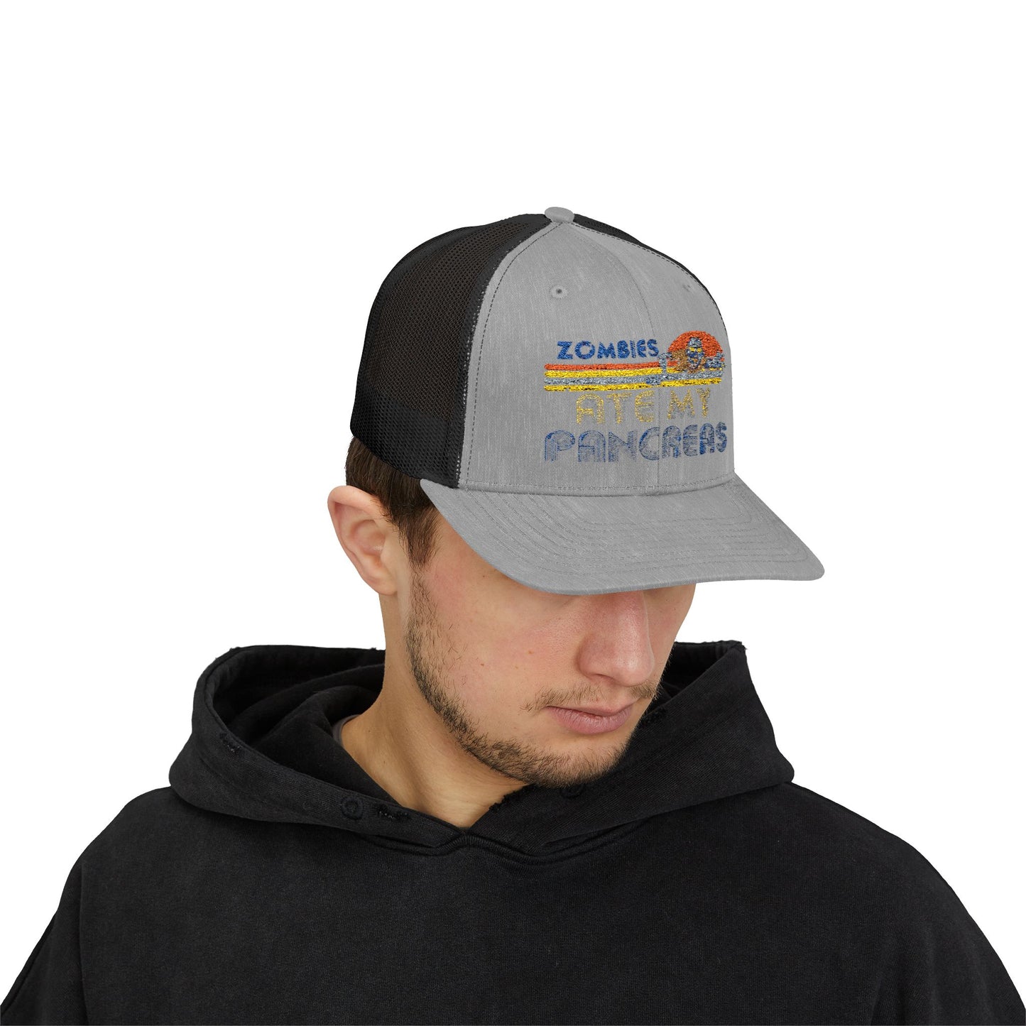 Retro Snapback Trucker Cap - Zombies Ate My Pancakes, Fun Casual Hat