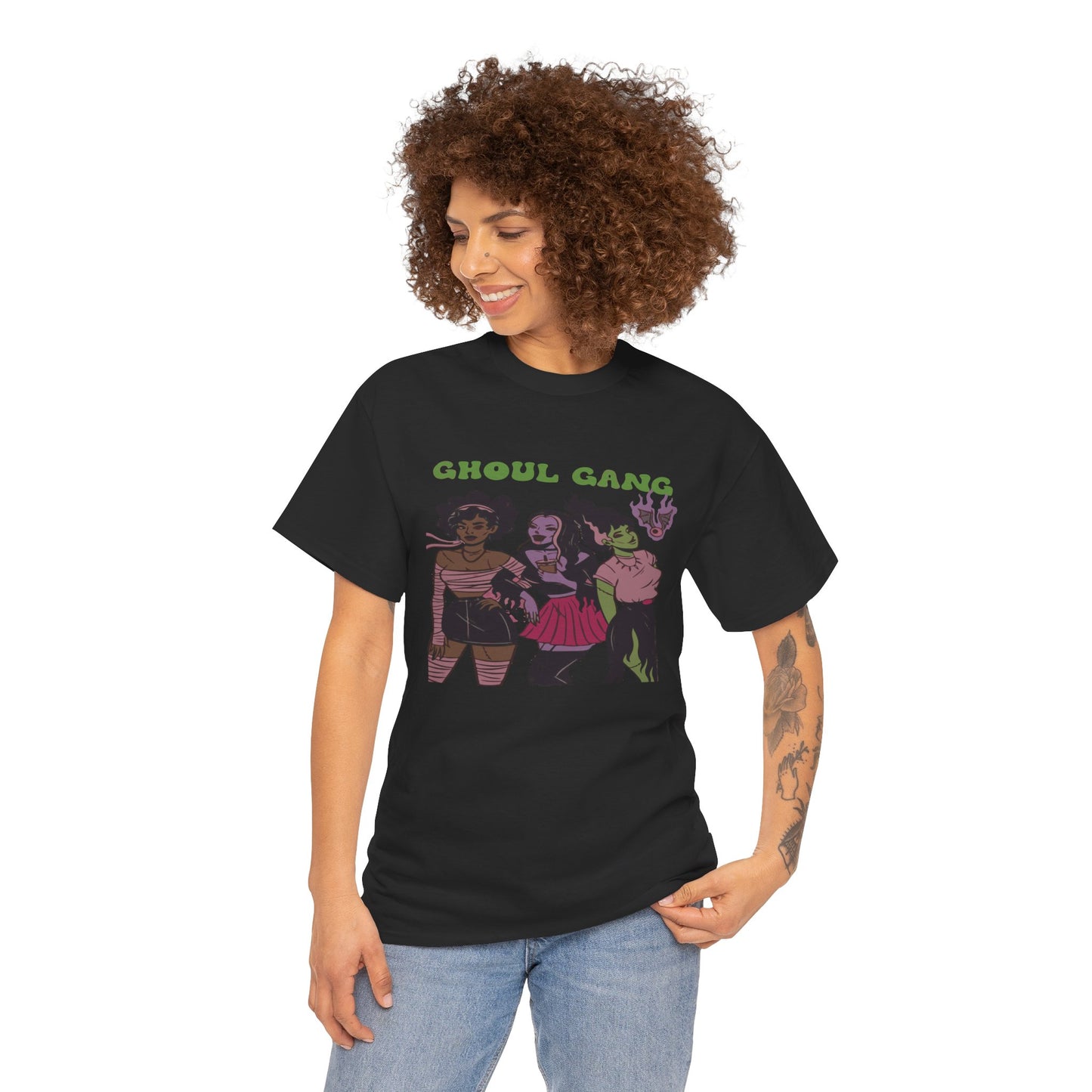 Ghoul Gang Unisex Heavy Cotton Tee | Halloween T-Shirt, Spooky Apparel, Gothic Fashion, Funny Gift, Group Costume