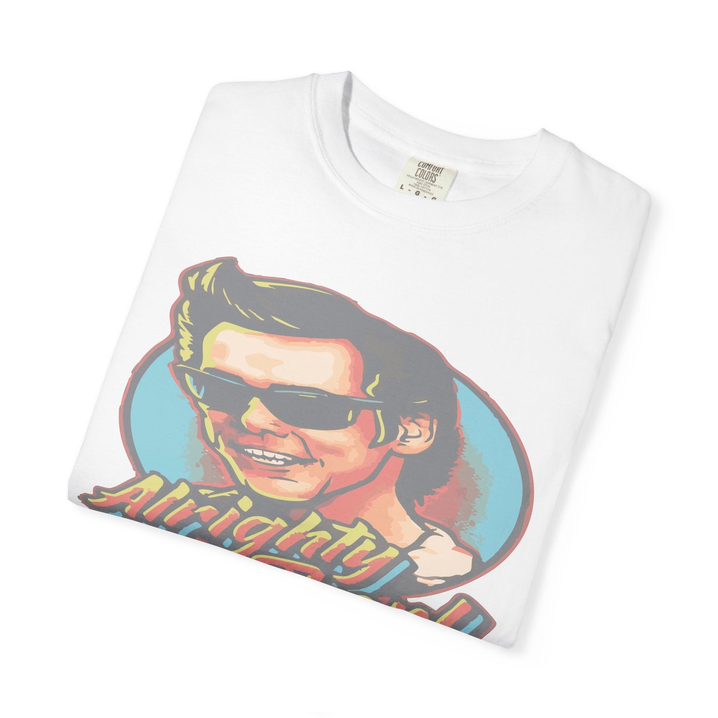 Retro Graphic T-Shirt, Unisex Garment-Dyed Tee, Vintage Style Shirt, Alright Men! Humor Top, Casual Apparel for All Occasions