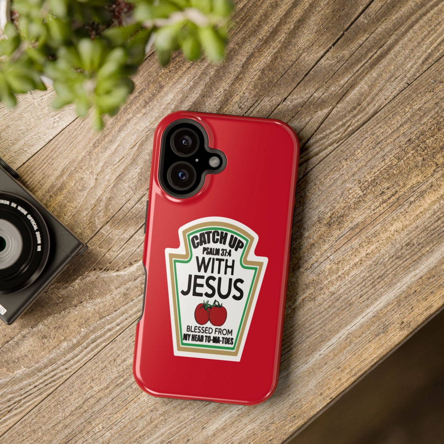 Fun Christian Phone Case, Catch Up with Jesus, Impact-Resistant, Faith-Based Gift, Religious Accessories, Bible Verses