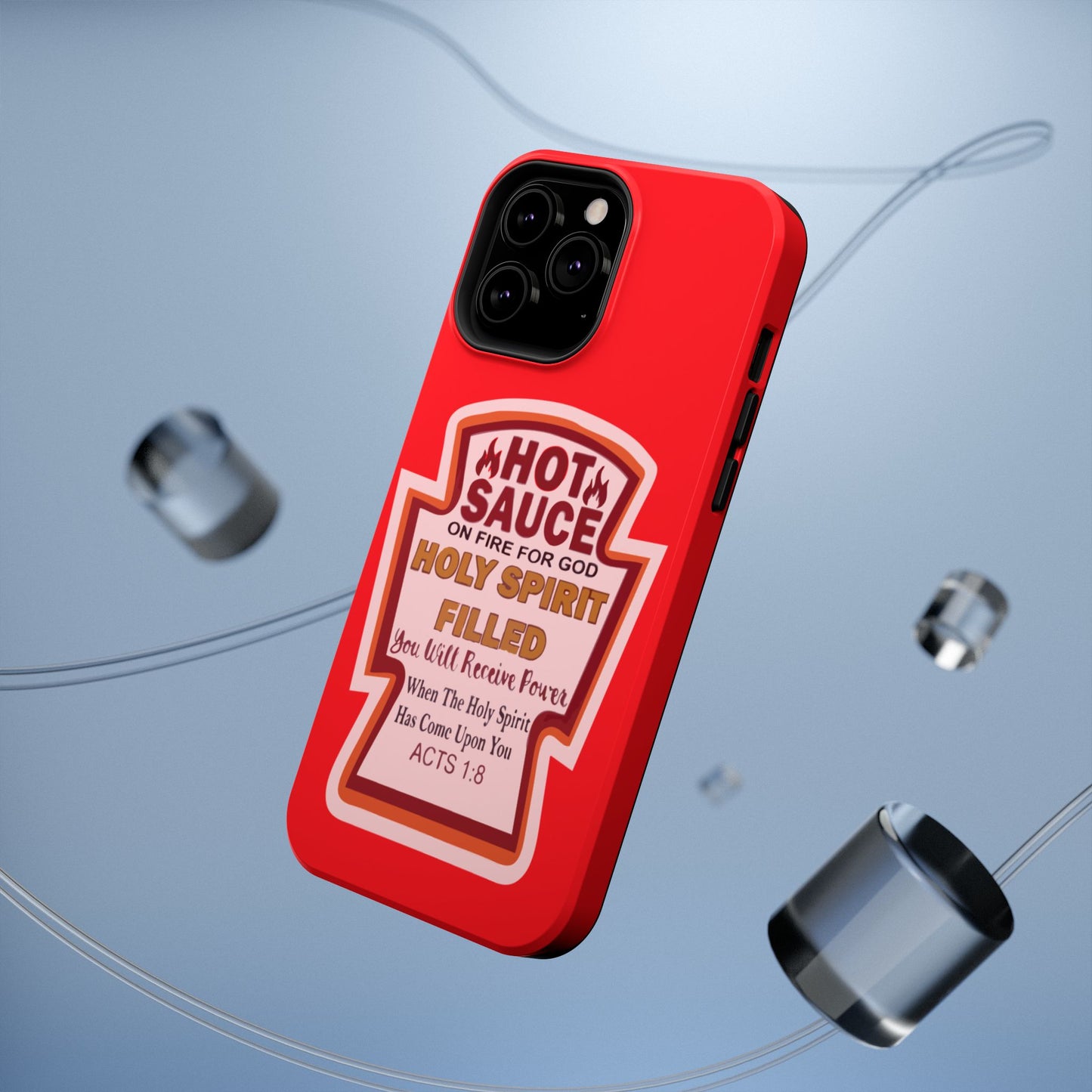 Holy Spirit Hot Sauce Phone Cases - Impact-Resistant, Christian Gift, Spiritual Reminder, Unique Design, Faith-Based Accessory