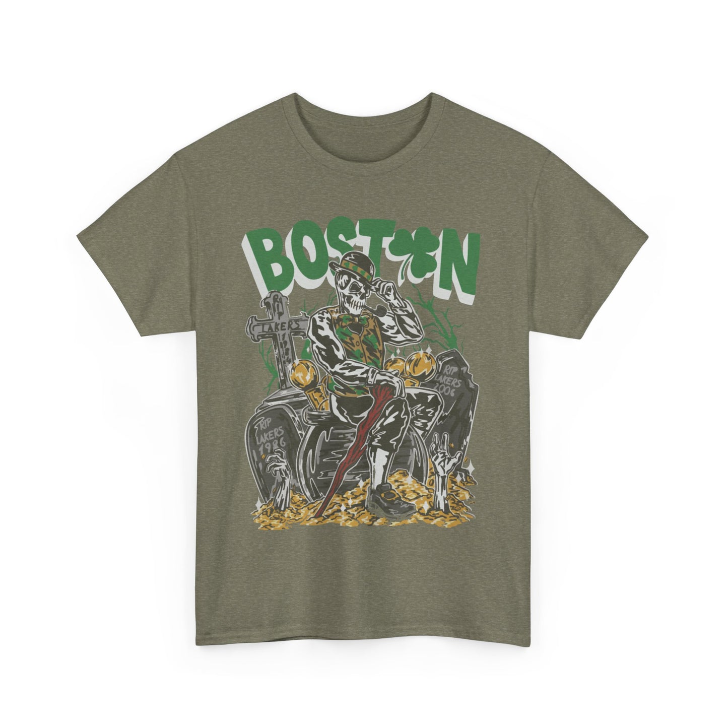 Boston Graphic Tee, Unisex Heavy Cotton T-Shirt, Vintage Boston Shirt, Irish Pride Apparel, St. Patrick's Day Gift, Casual Wear
