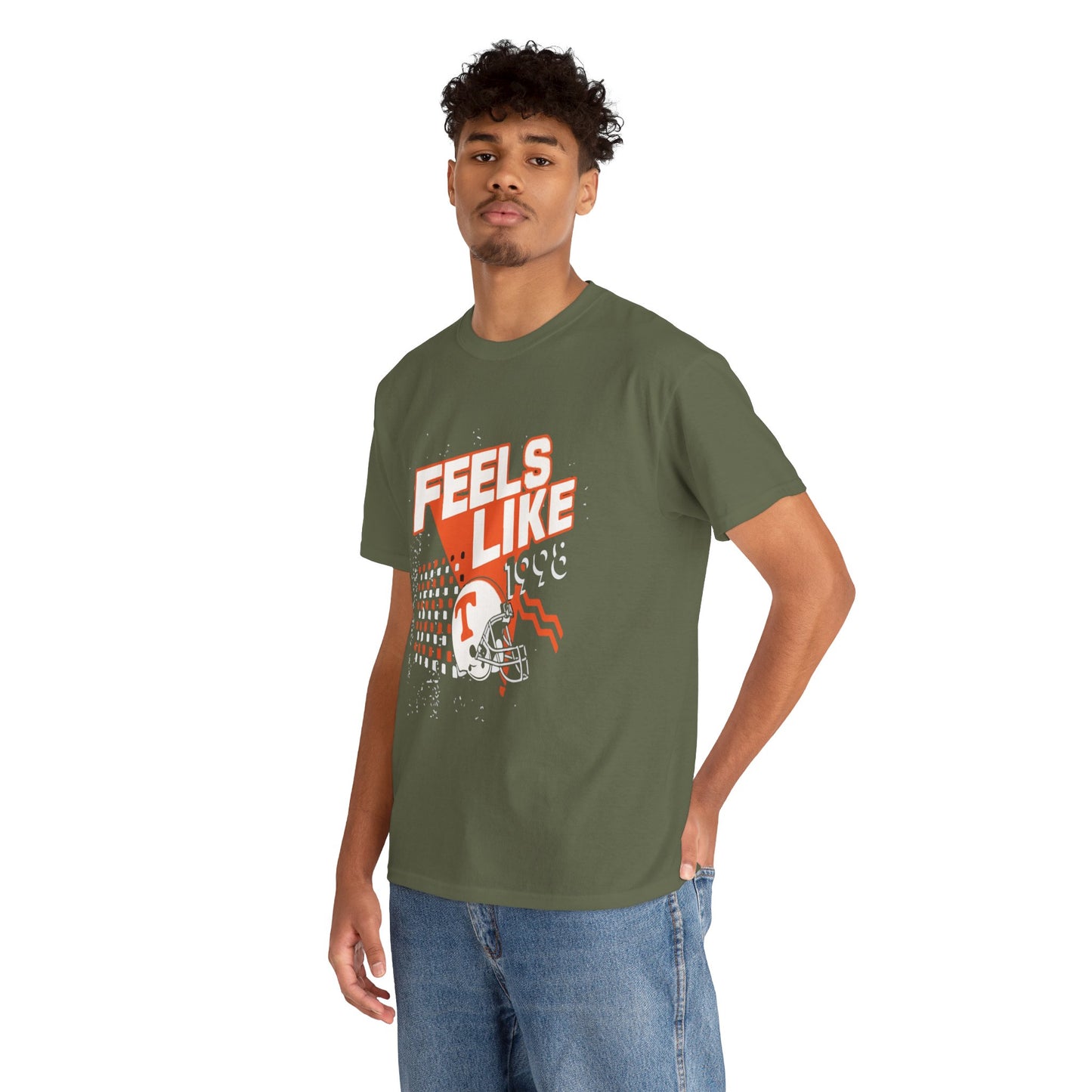 Unisex Heavy Cotton Tee - 'Feels Like' Retro Football Tee, Casual Style, Game Day Shirt, Gift for Sports Fans, Outdoor Activities