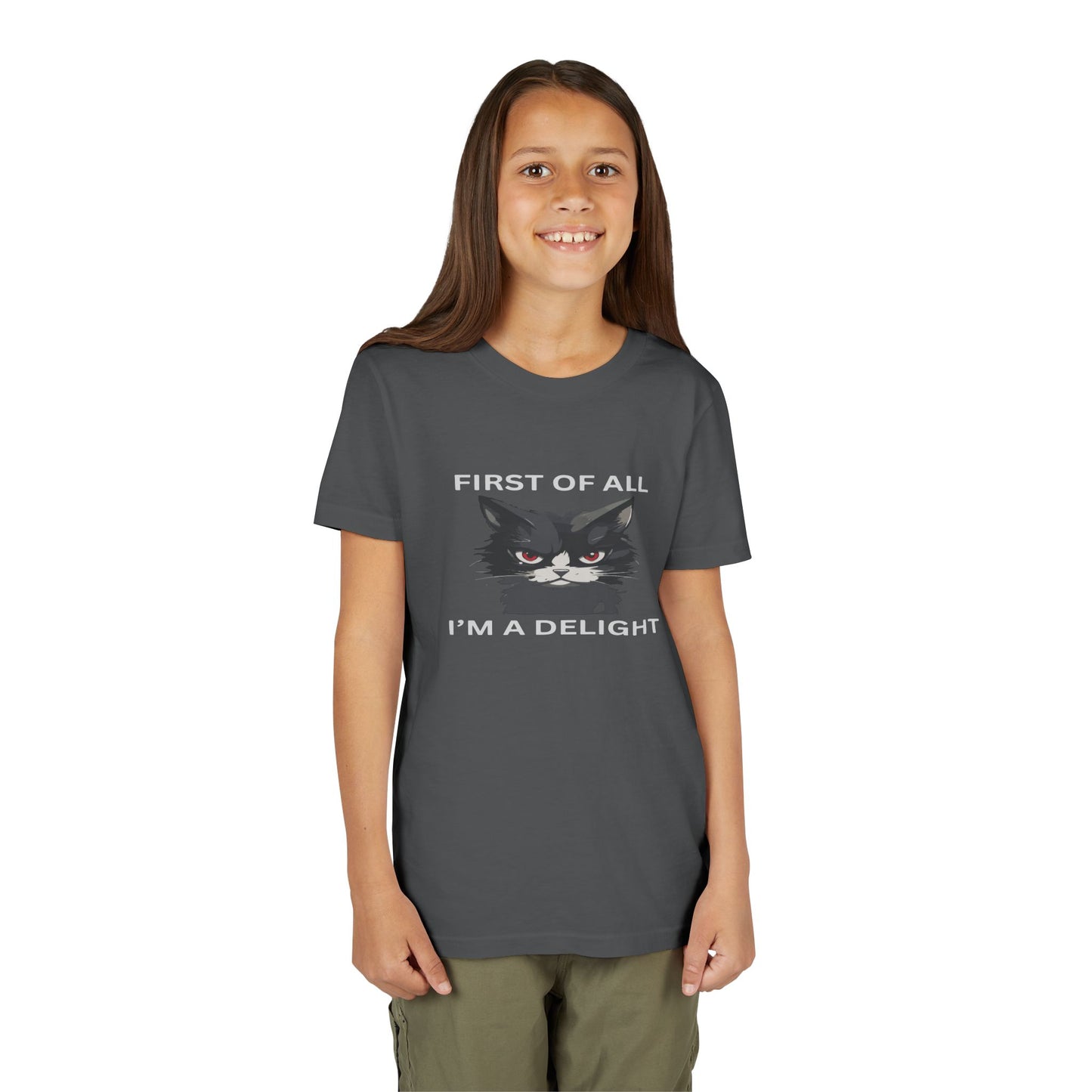 Youth Cat Humor Tee - Perfect for Cat Lovers, Birthday Gifts for Kids, Everyday Wear, Funny Quotes Shirt, Gift for Pet Lovers
