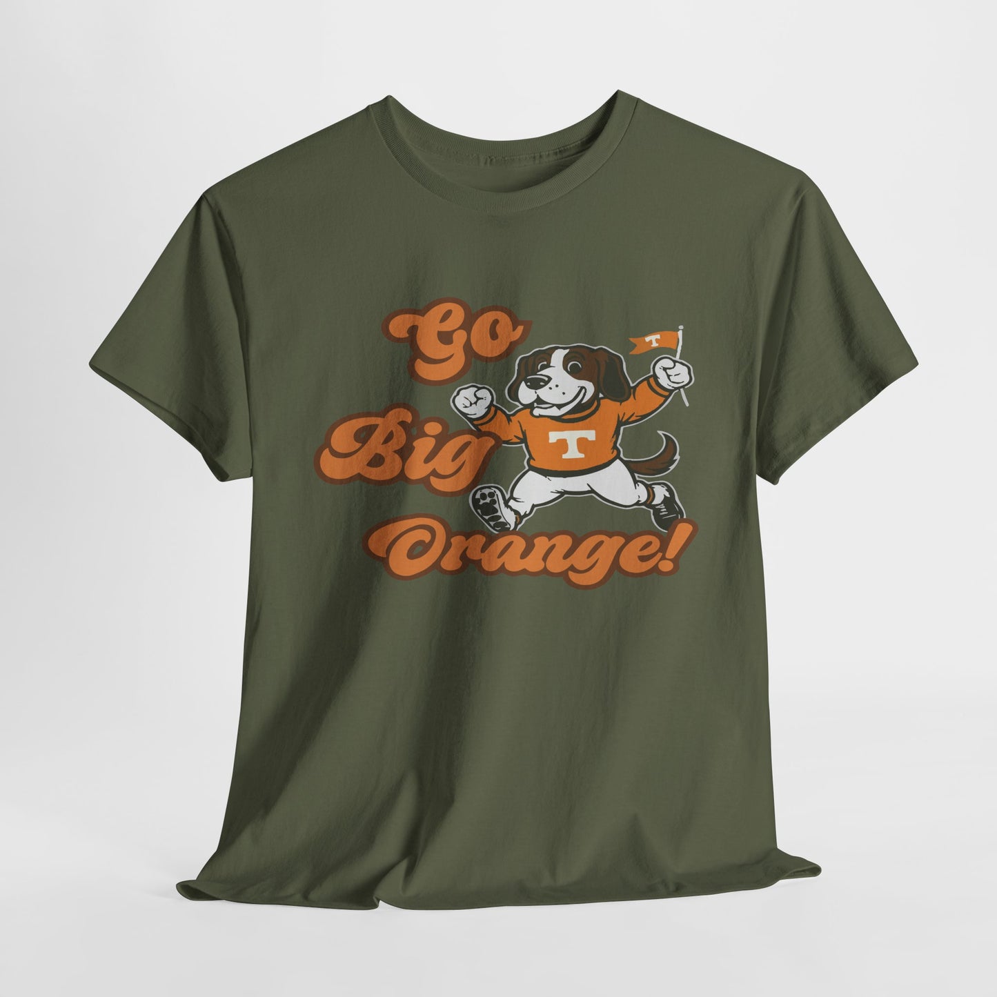 Go Big Orange Unisex Heavy Cotton Tee, Sports Fan Shirt, Casual Wear, College Game Day Top, Gift for Sports Enthusiasts