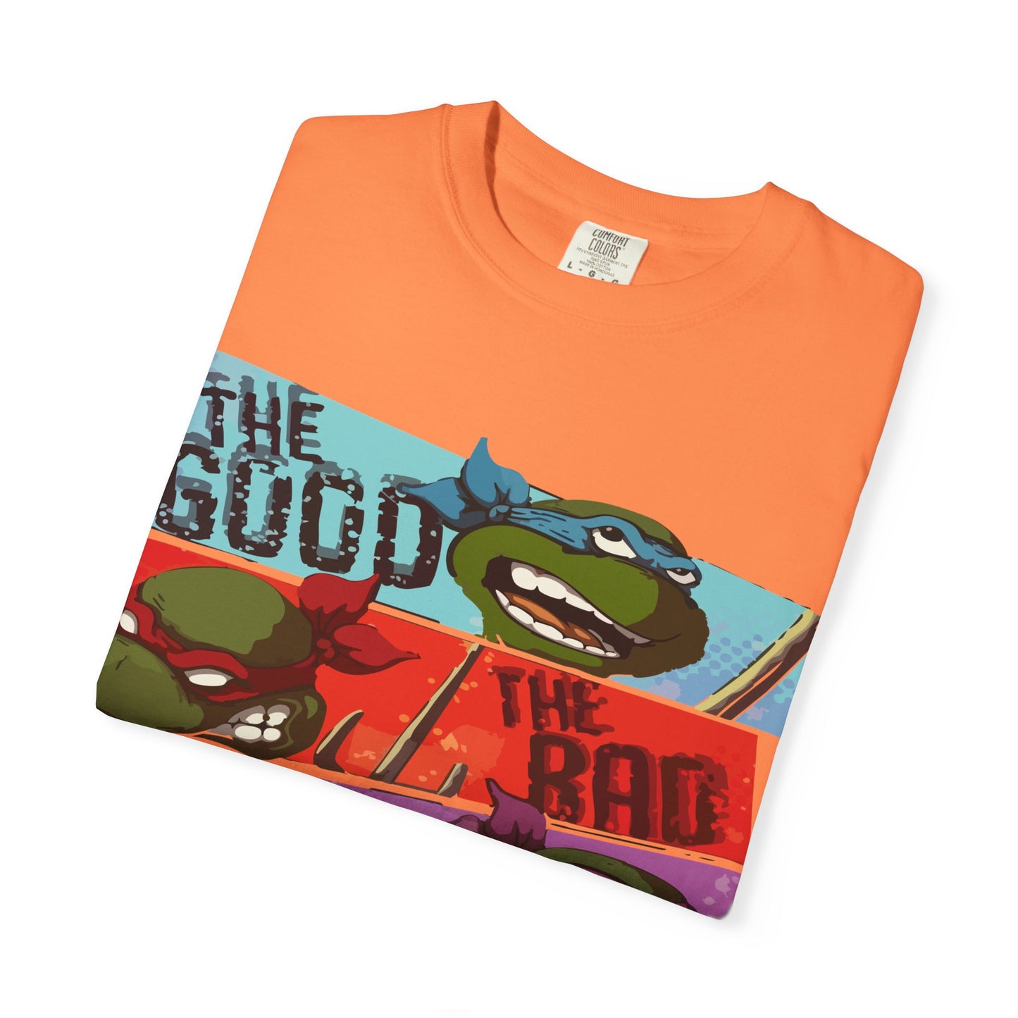 Unisex Garment-Dyed T-Shirt - Ninja Turtle Humor Tee - The Good, The Bad, The Nerd, The Mike