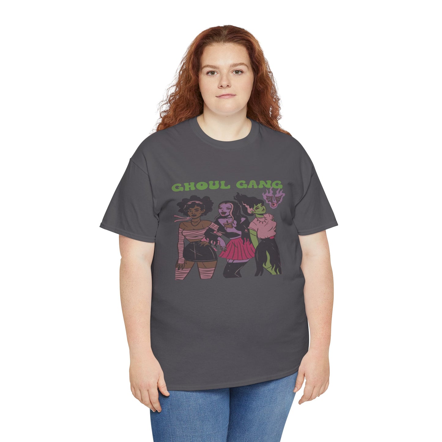 Ghoul Gang Unisex Heavy Cotton Tee | Halloween T-Shirt, Spooky Apparel, Gothic Fashion, Funny Gift, Group Costume
