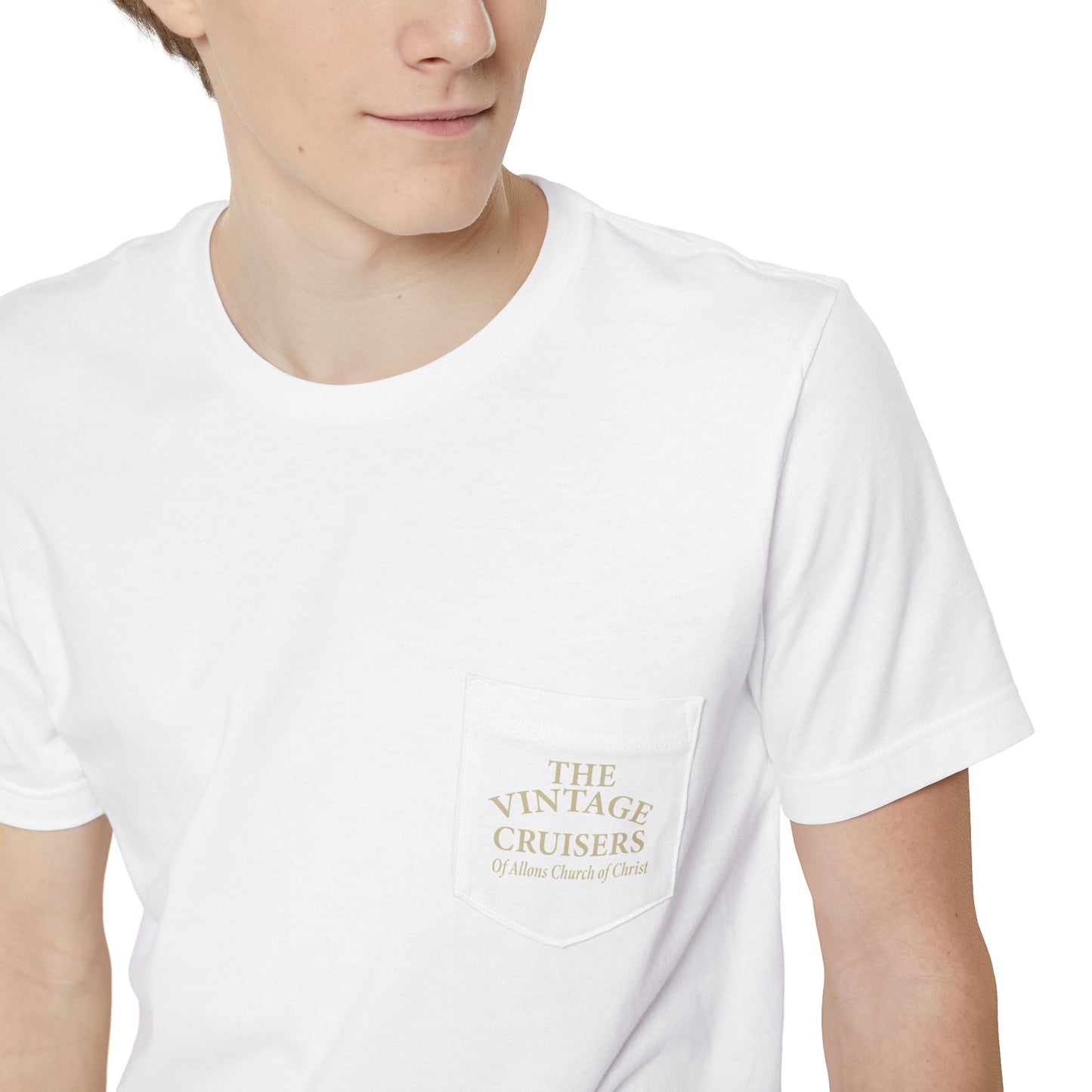 Retro Allons Church of Christ Pocket T-shirt
