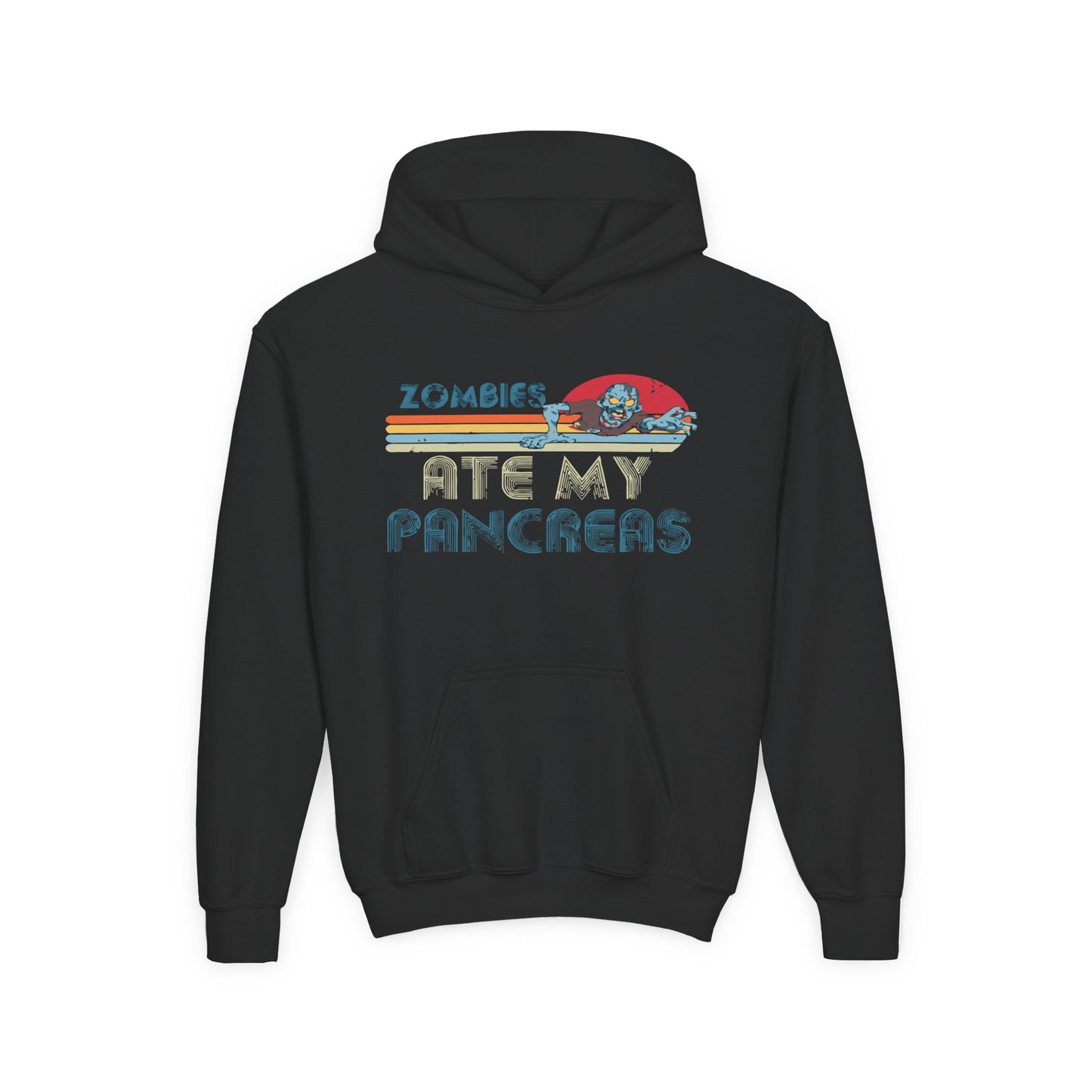 Youth Zombies Ate My Pancreas Hooded Sweatshirt, Funny Youth Hoodie, Gift for Teens, Halloween Apparel, Casual Wear, Nerd Culture Clothing