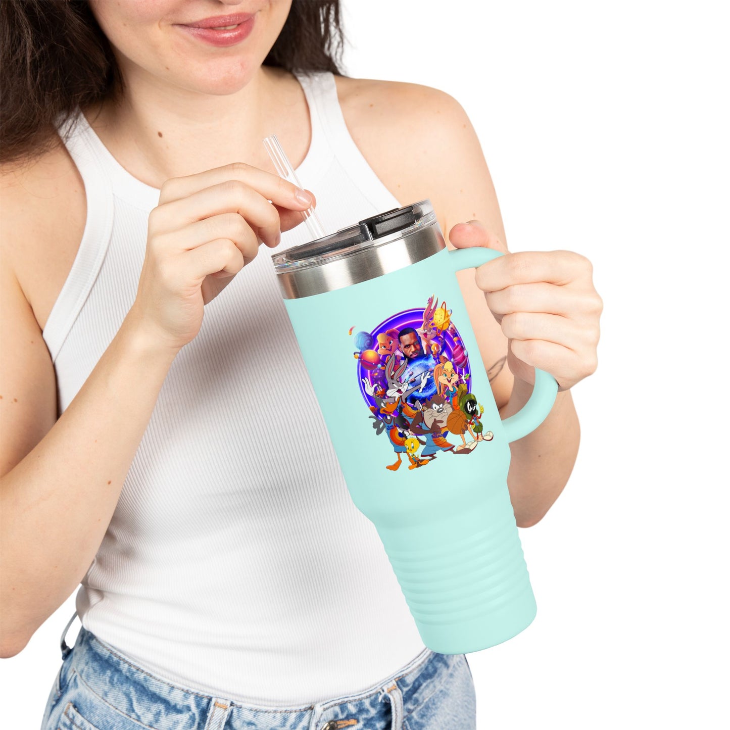 Colorful Insulated Travel Mug, 40oz - Fun for Road Trips, Tailgating, Hot Summer Days, Gift for Friends, Family, or Kids