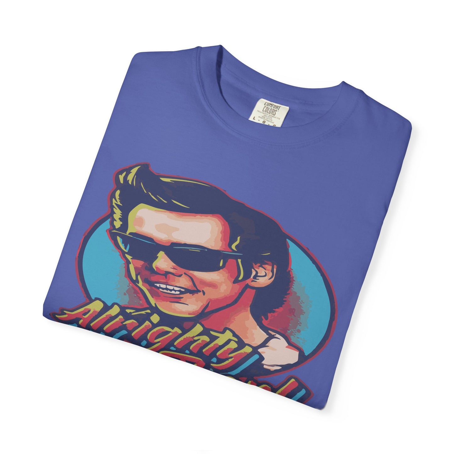 Retro Graphic T-Shirt, Unisex Garment-Dyed Tee, Vintage Style Shirt, Alright Men! Humor Top, Casual Apparel for All Occasions