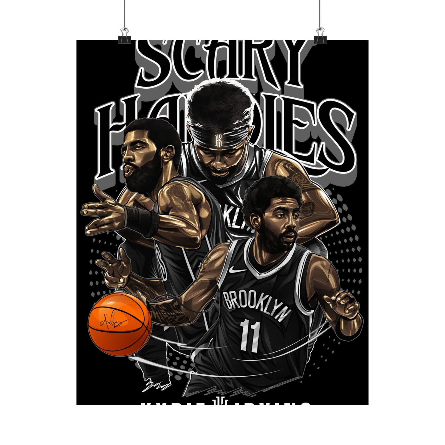 Basketball Wall Art Poster, Scary Hardies, Matte Vertical Print, Sports Decor, Gift for Fans, Home & Office Decoration