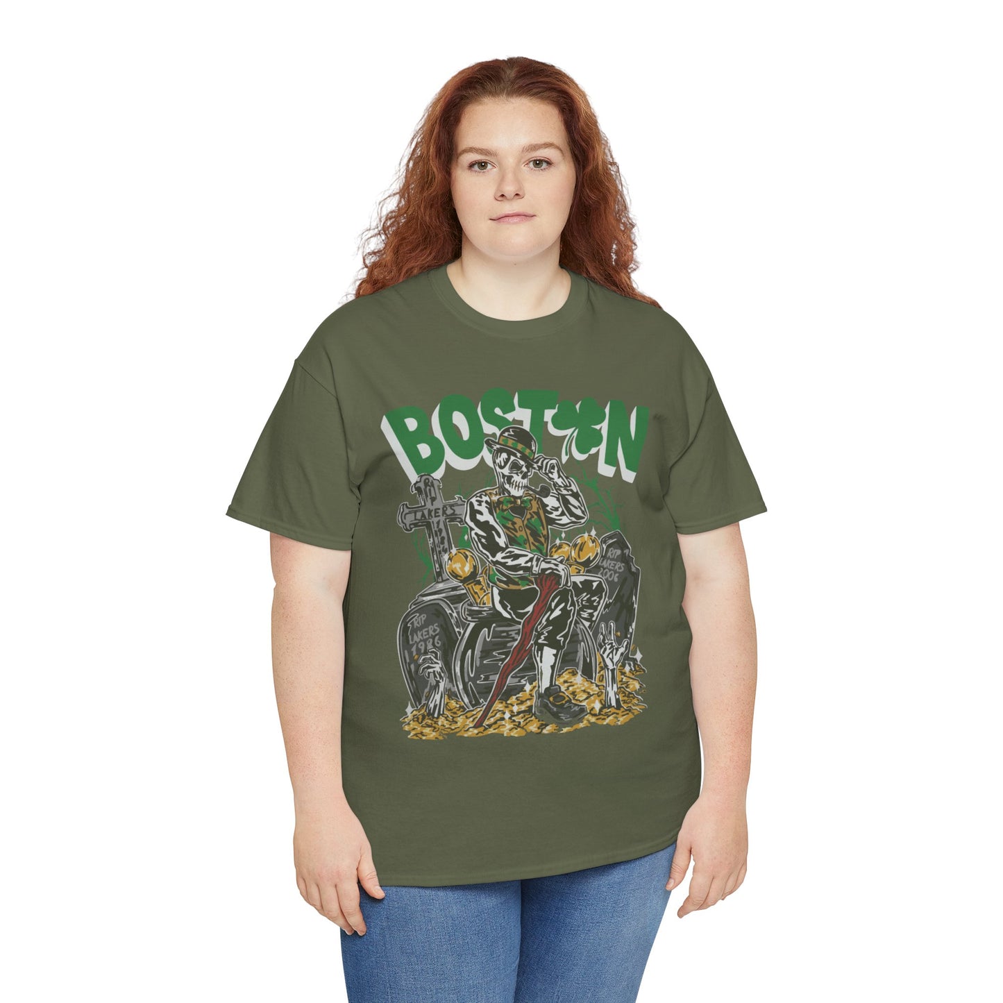 Boston Graphic Tee, Unisex Heavy Cotton T-Shirt, Vintage Boston Shirt, Irish Pride Apparel, St. Patrick's Day Gift, Casual Wear