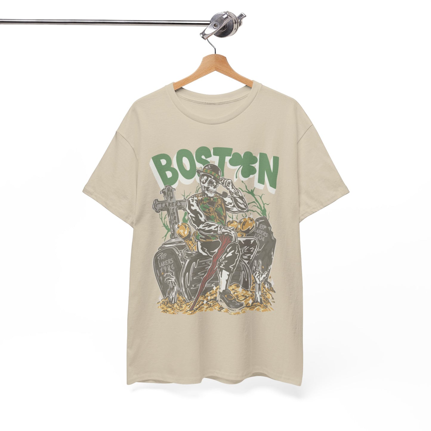 Boston Graphic Tee, Unisex Heavy Cotton T-Shirt, Vintage Boston Shirt, Irish Pride Apparel, St. Patrick's Day Gift, Casual Wear