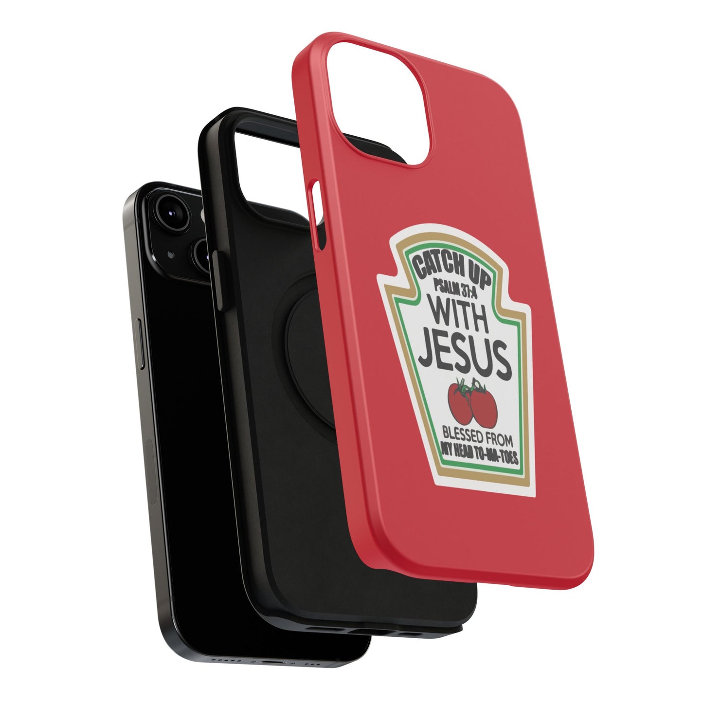 Fun Christian Phone Case, Catch Up with Jesus, Impact-Resistant, Faith-Based Gift, Religious Accessories, Bible Verses