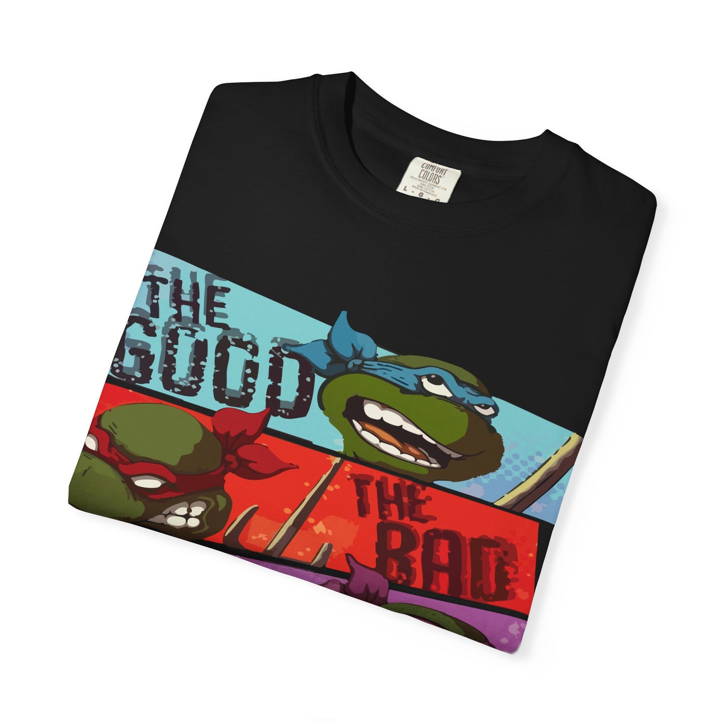 Unisex Garment-Dyed T-Shirt - Ninja Turtle Humor Tee - The Good, The Bad, The Nerd, The Mike