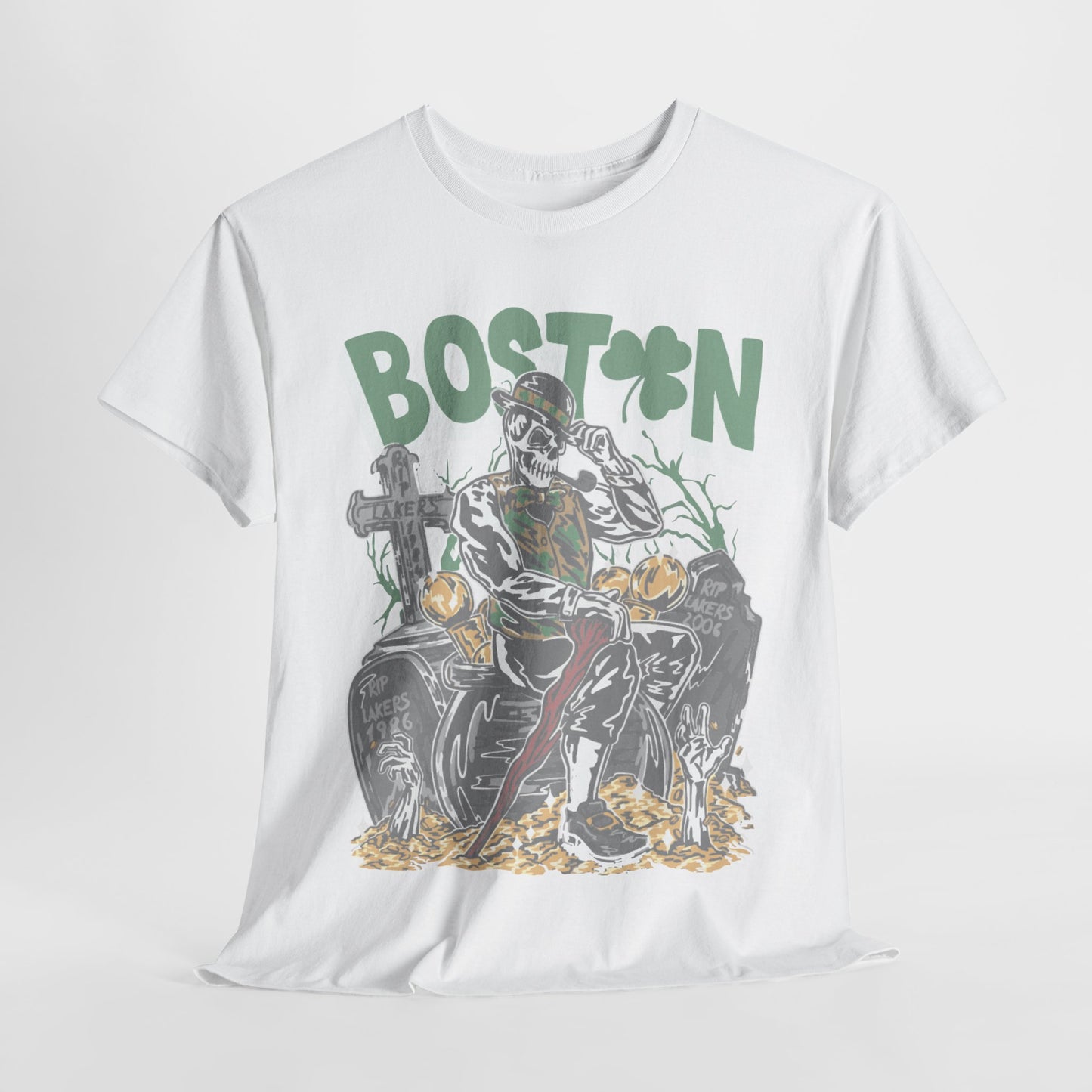 Boston Graphic Tee, Unisex Heavy Cotton T-Shirt, Vintage Boston Shirt, Irish Pride Apparel, St. Patrick's Day Gift, Casual Wear