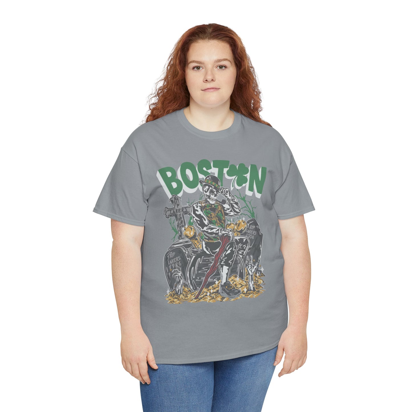 Boston Graphic Tee, Unisex Heavy Cotton T-Shirt, Vintage Boston Shirt, Irish Pride Apparel, St. Patrick's Day Gift, Casual Wear