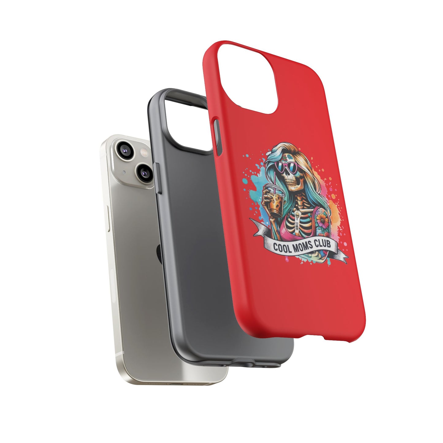 Cool Moms Club Phone Case - Tough Cases, Funky Phone Cover, Gift for Moms, Skeleton Design, Trendy Tech Accessories