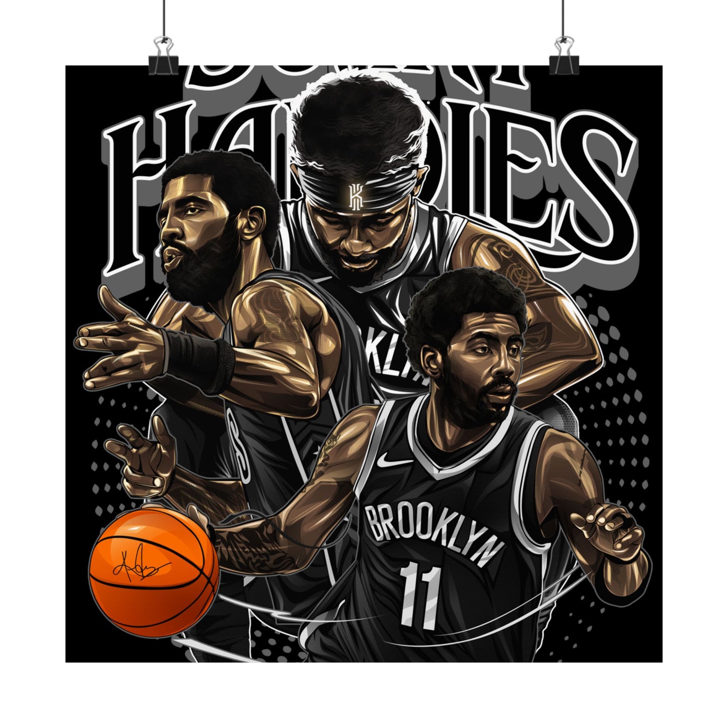 Basketball Wall Art Poster, Scary Hardies, Matte Vertical Print, Sports Decor, Gift for Fans, Home & Office Decoration