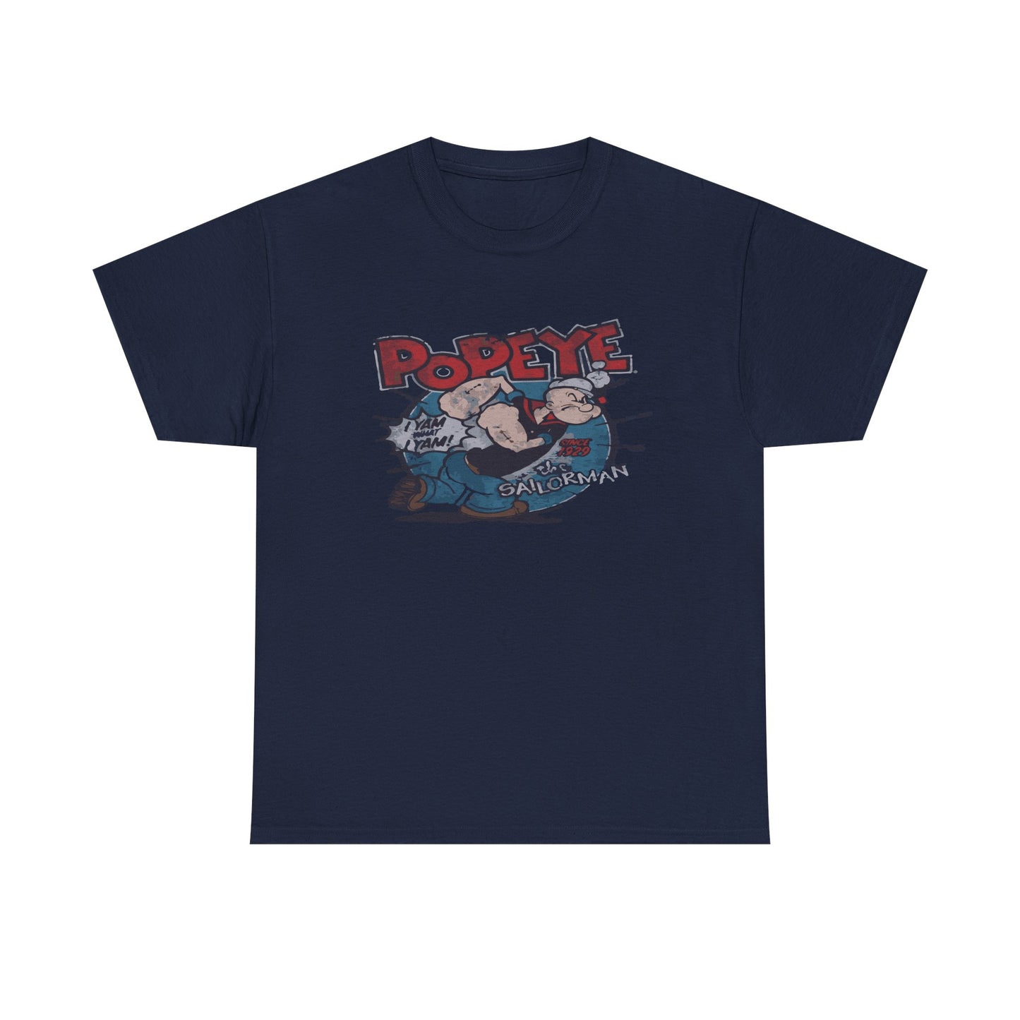 Popeye Illustration Unisex Heavy Cotton Tee, Cartoon T-Shirt, Gift for Fans, Casual Wear, Retro Design, Comfortable Top
