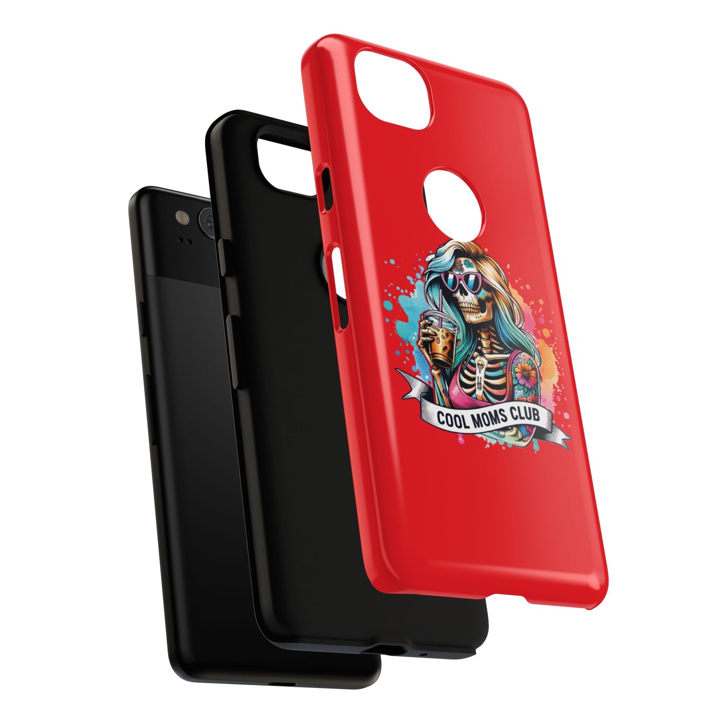 Cool Moms Club Phone Case - Tough Cases, Funky Phone Cover, Gift for Moms, Skeleton Design, Trendy Tech Accessories