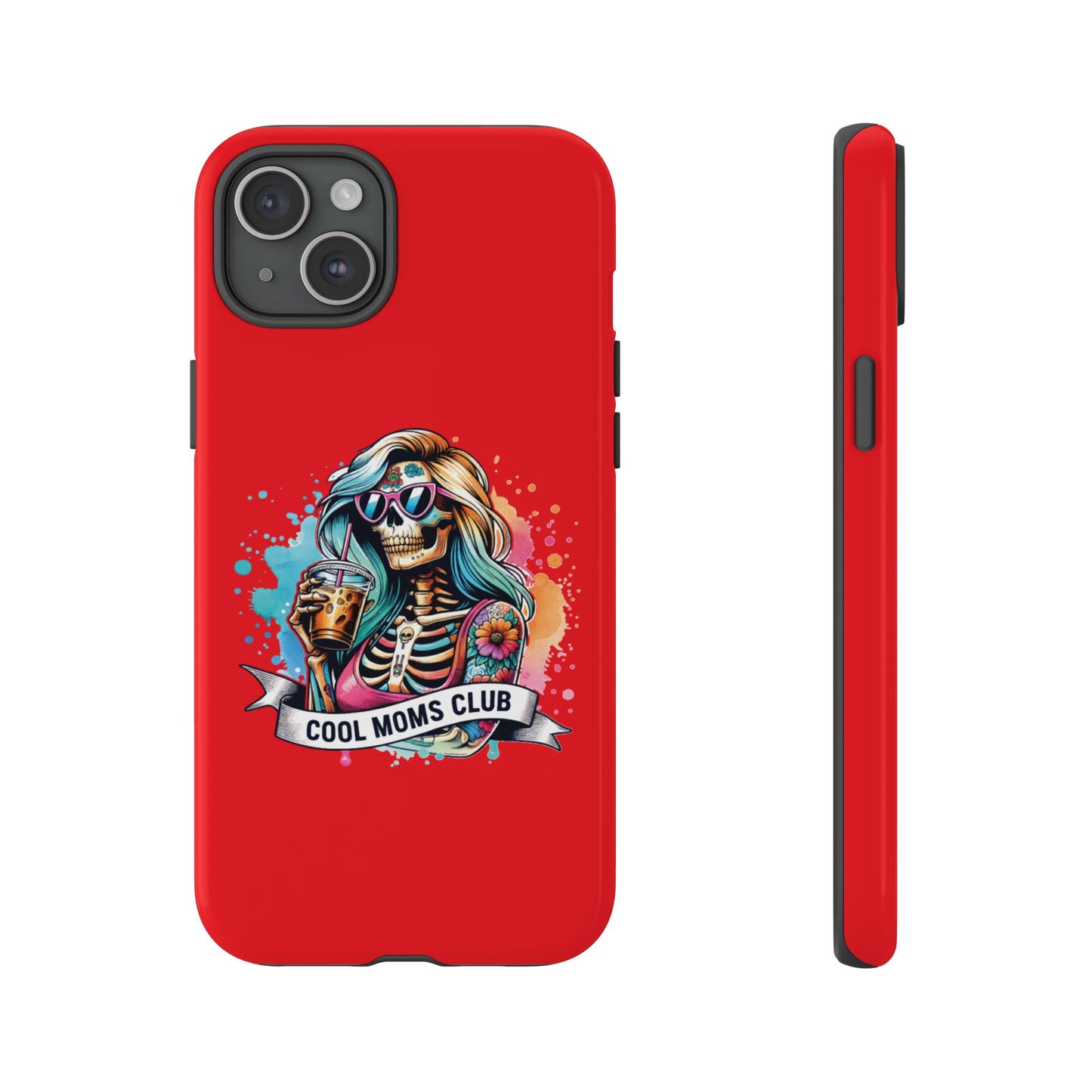 Cool Moms Club Phone Case - Tough Cases, Funky Phone Cover, Gift for Moms, Skeleton Design, Trendy Tech Accessories