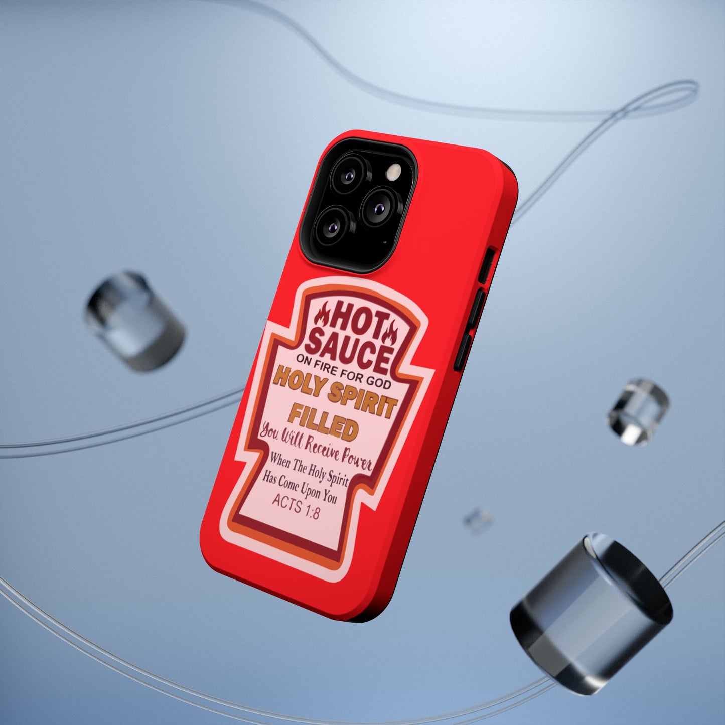 Holy Spirit Hot Sauce Phone Cases - Impact-Resistant, Christian Gift, Spiritual Reminder, Unique Design, Faith-Based Accessory