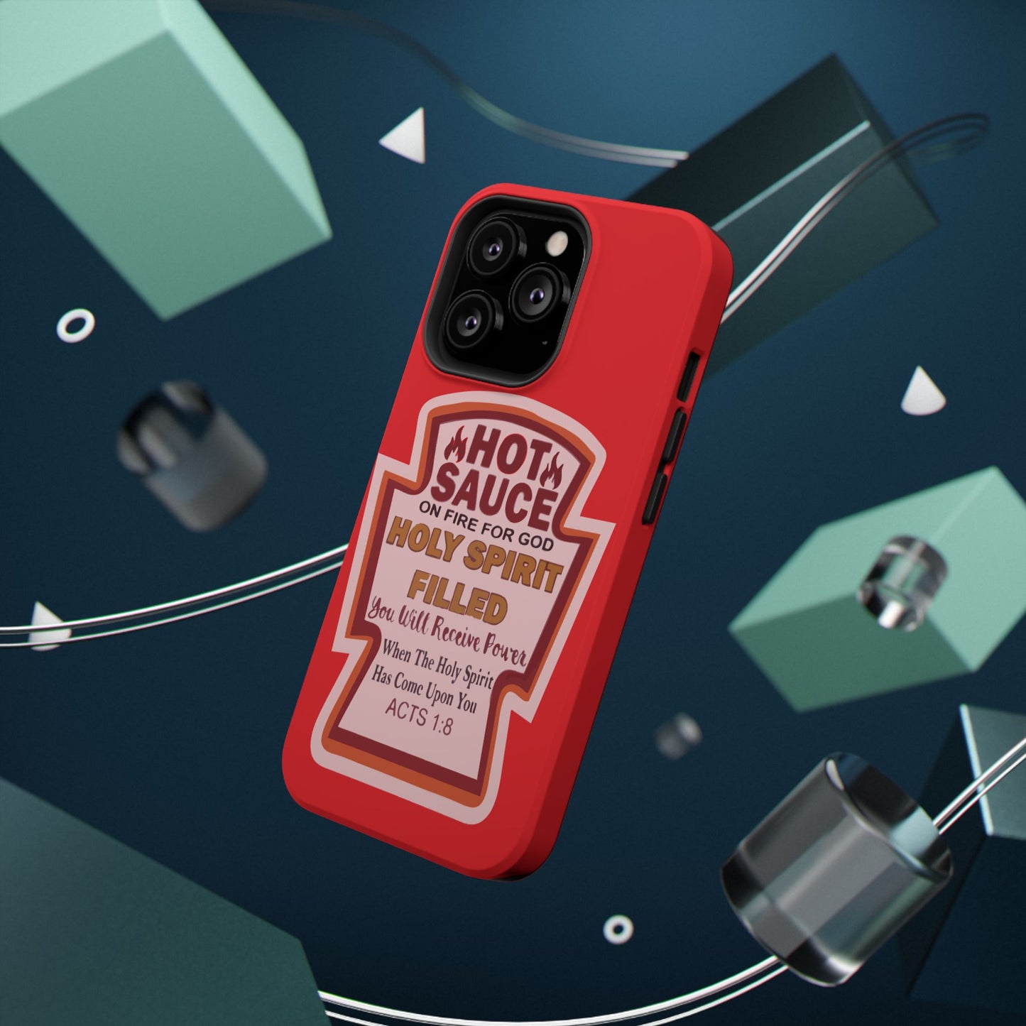 Holy Spirit Hot Sauce Phone Cases - Impact-Resistant, Christian Gift, Spiritual Reminder, Unique Design, Faith-Based Accessory