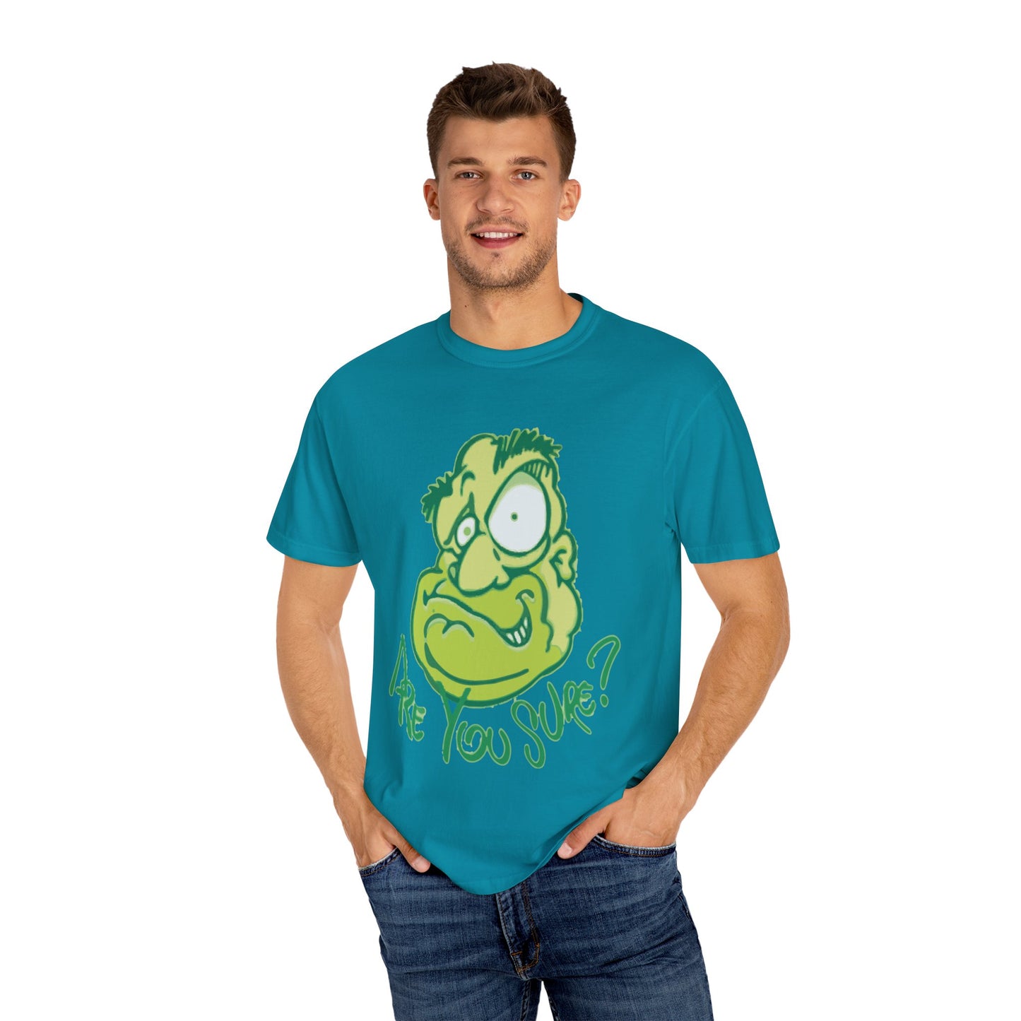 Unisex Garment-Dyed T-Shirt with Quirky Cartoon Design - Perfect for Casual Wear, Gifting, Parties, and Everyday Comfort