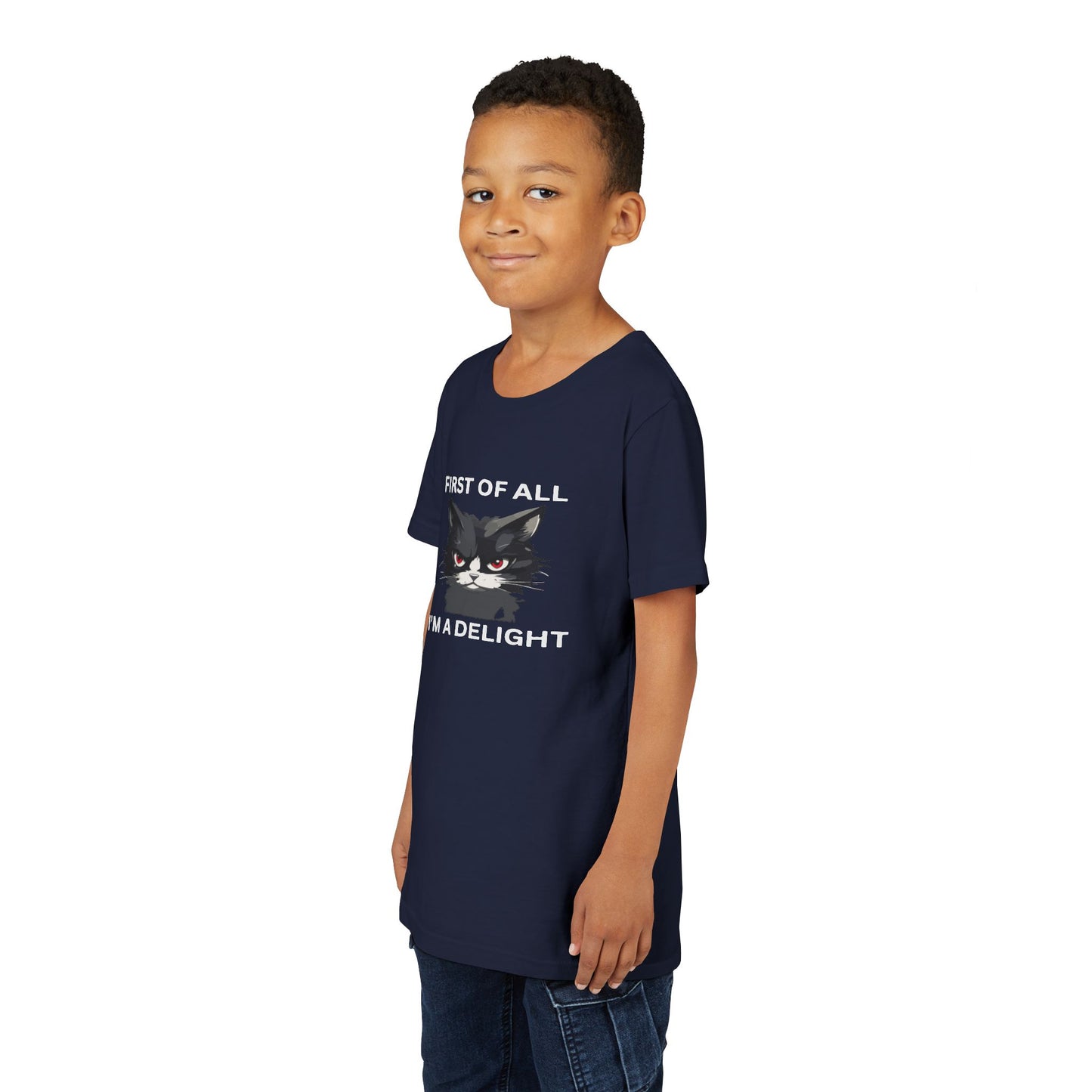 Youth Cat Humor Tee - Perfect for Cat Lovers, Birthday Gifts for Kids, Everyday Wear, Funny Quotes Shirt, Gift for Pet Lovers