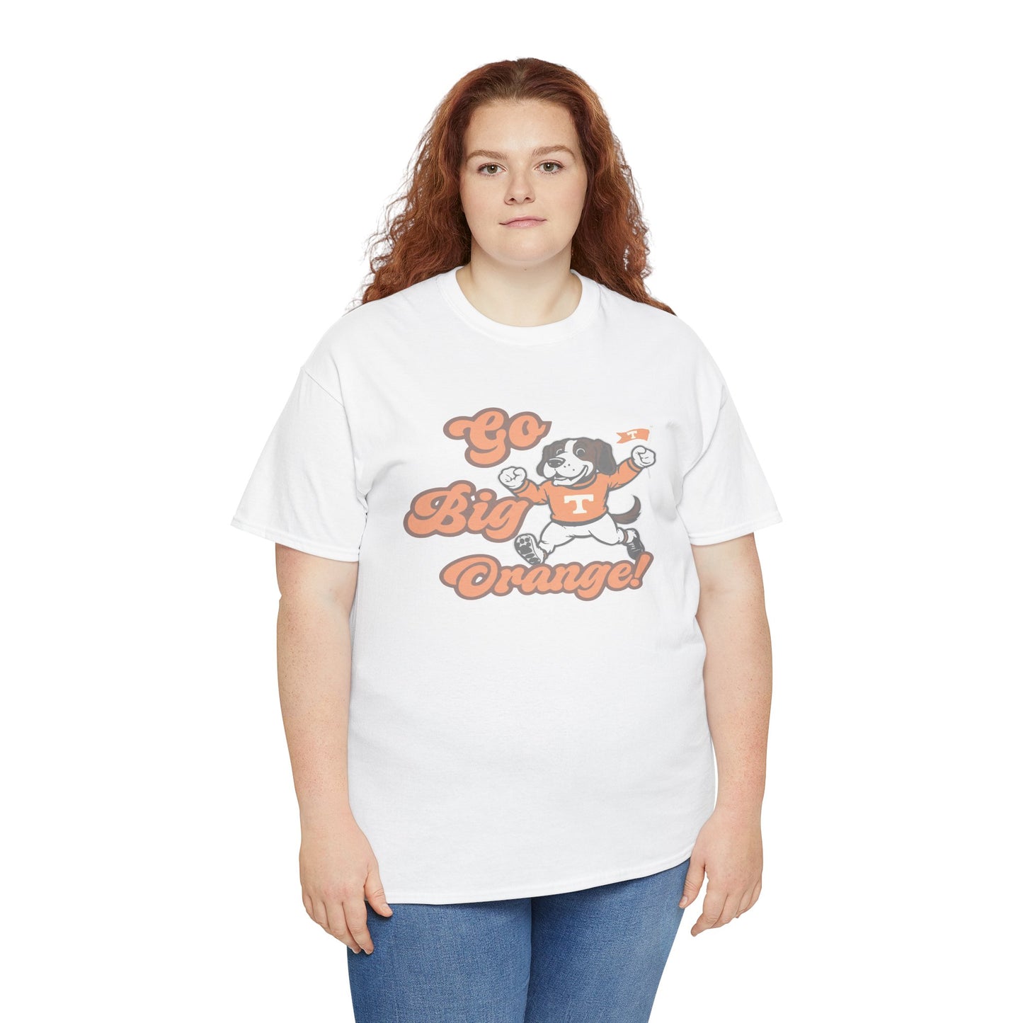 Go Big Orange Unisex Heavy Cotton Tee, Sports Fan Shirt, Casual Wear, College Game Day Top, Gift for Sports Enthusiasts