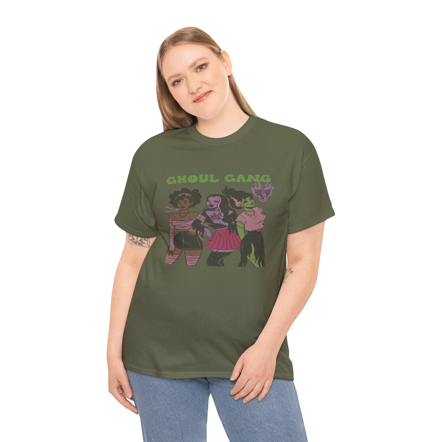 Ghoul Gang Unisex Heavy Cotton Tee | Halloween T-Shirt, Spooky Apparel, Gothic Fashion, Funny Gift, Group Costume