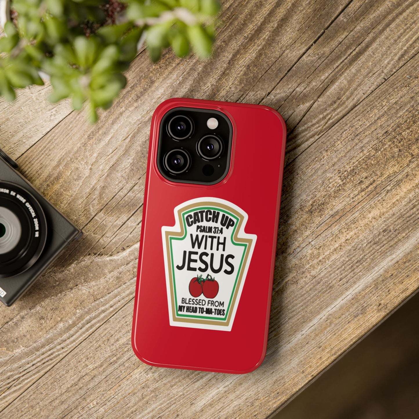 Fun Christian Phone Case, Catch Up with Jesus, Impact-Resistant, Faith-Based Gift, Religious Accessories, Bible Verses