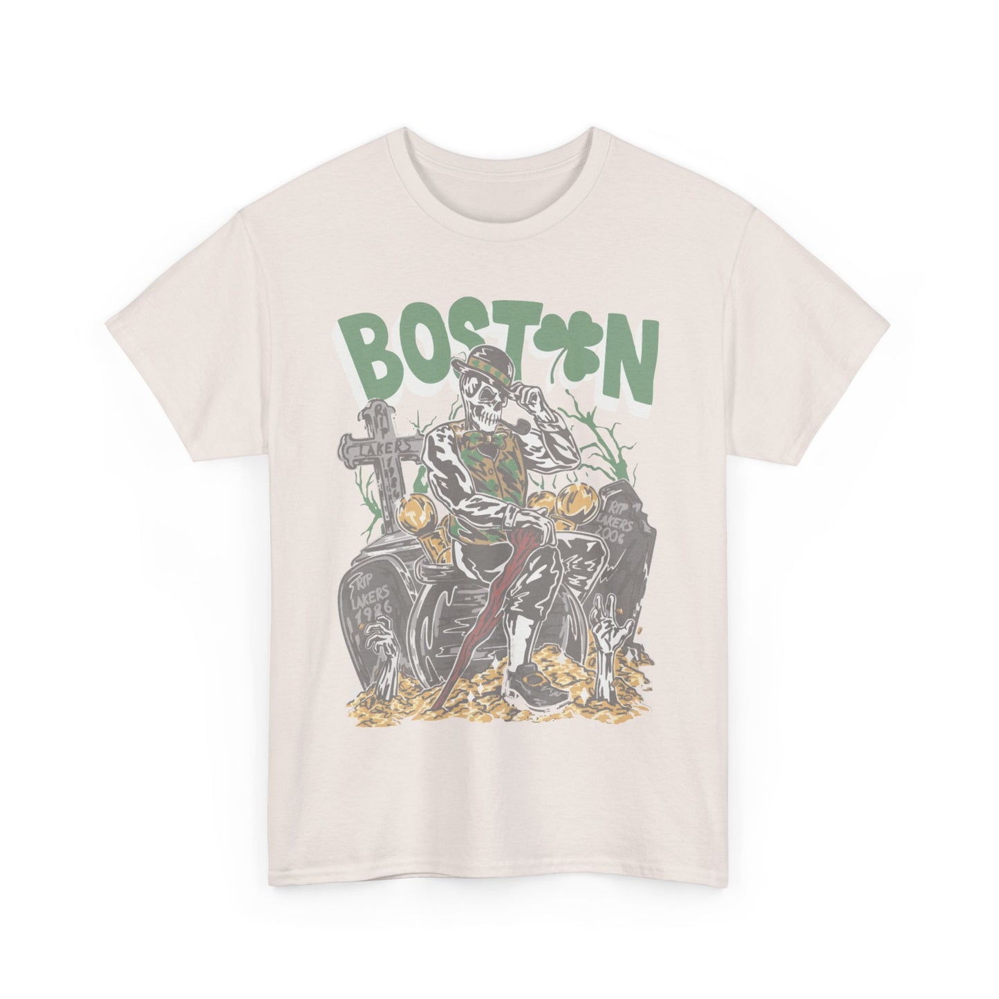Boston Graphic Tee, Unisex Heavy Cotton T-Shirt, Vintage Boston Shirt, Irish Pride Apparel, St. Patrick's Day Gift, Casual Wear