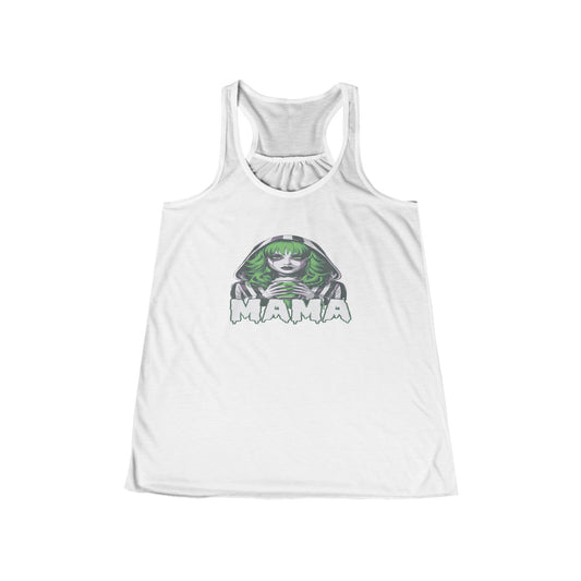 Mama Graphic Women's Flowy Racerback Tank Top, Cute Mother's Day Gift, Summer Vibes Tank, Comfortable Casual Wear