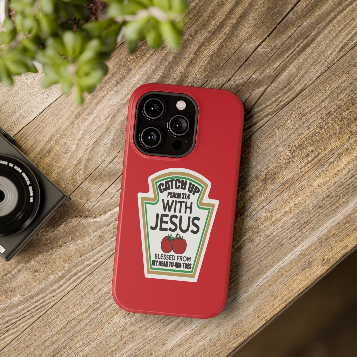 Fun Christian Phone Case, Catch Up with Jesus, Impact-Resistant, Faith-Based Gift, Religious Accessories, Bible Verses