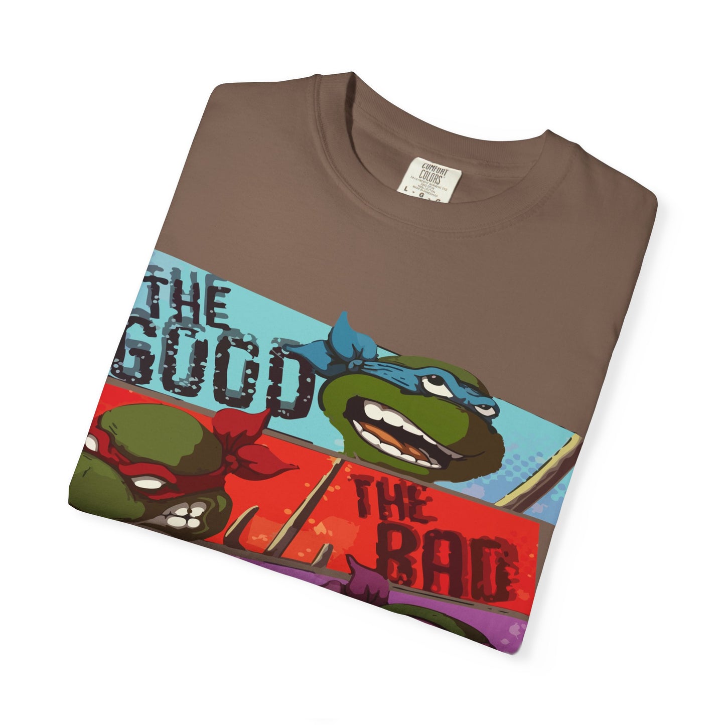 Unisex Garment-Dyed T-Shirt - Ninja Turtle Humor Tee - The Good, The Bad, The Nerd, The Mike