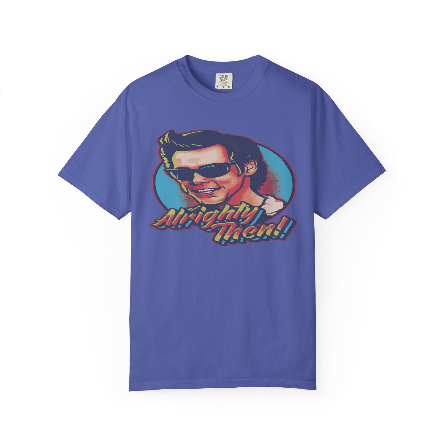 Retro Graphic T-Shirt, Unisex Garment-Dyed Tee, Vintage Style Shirt, Alright Men! Humor Top, Casual Apparel for All Occasions
