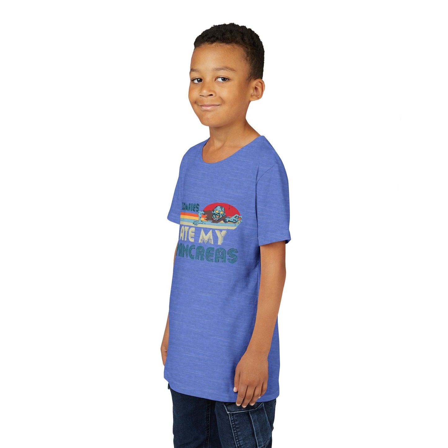 Youth Zombie Tee, Cute Graphic T-Shirt for Kids, Fun Short Sleeve Top, Halloween Costume, Gift for Little Horror Fans