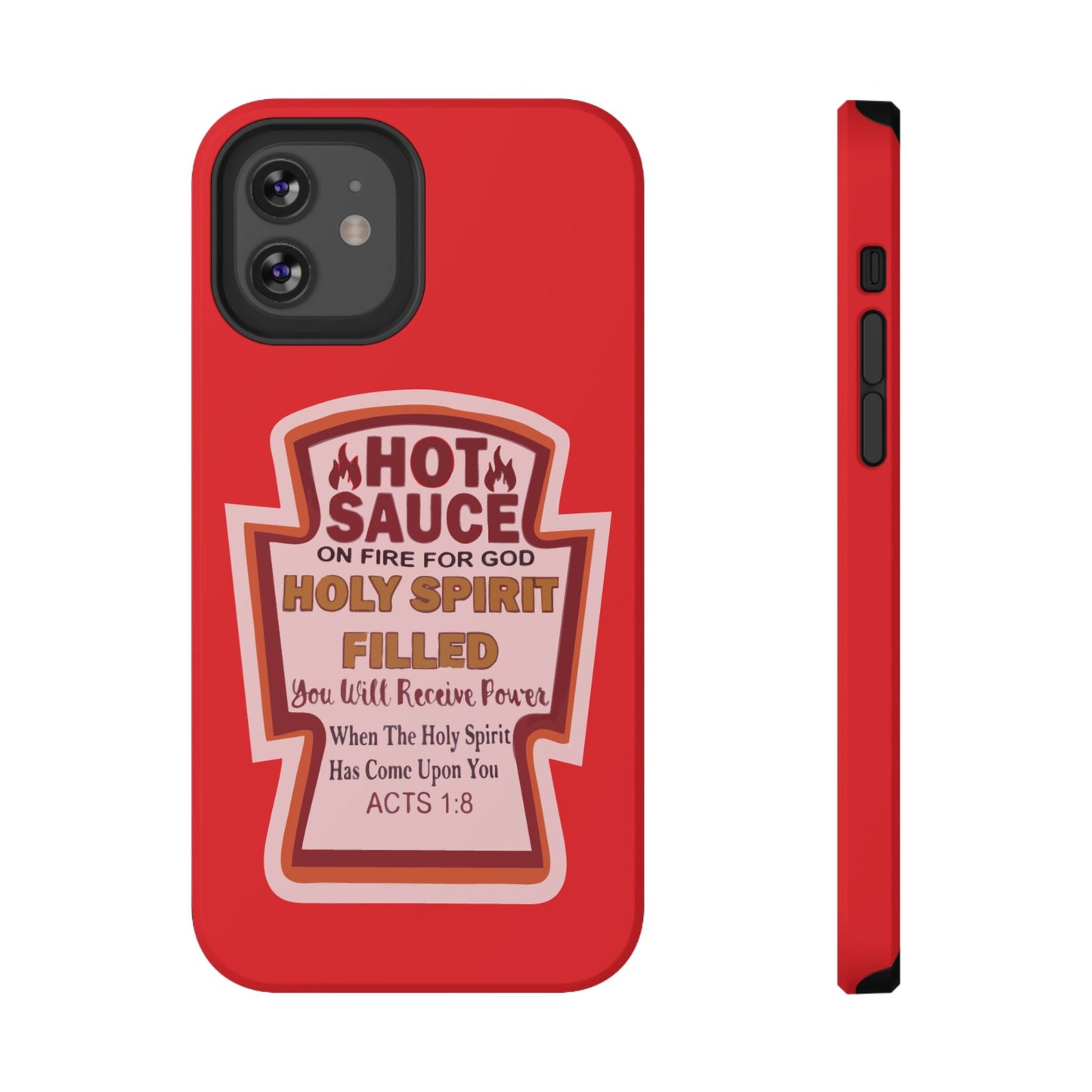 Holy Spirit Hot Sauce Phone Cases - Impact-Resistant, Christian Gift, Spiritual Reminder, Unique Design, Faith-Based Accessory