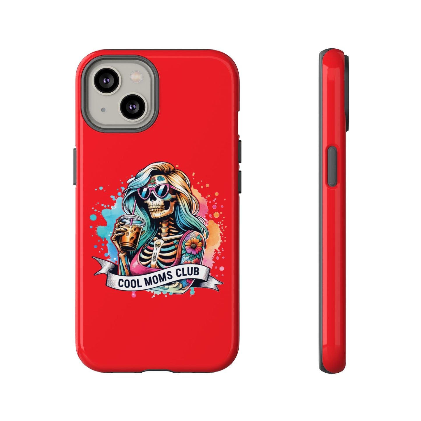 Cool Moms Club Phone Case - Tough Cases, Funky Phone Cover, Gift for Moms, Skeleton Design, Trendy Tech Accessories
