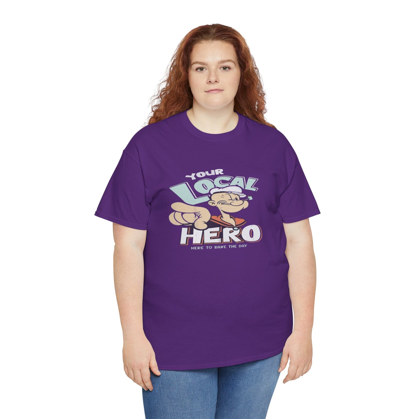 Local Hero Unisex Heavy Cotton Tee | Cool Graphic Tee for Everyday Wear, Gift for Friends, Casual Style, Birthday Gift, Gift for Heroes