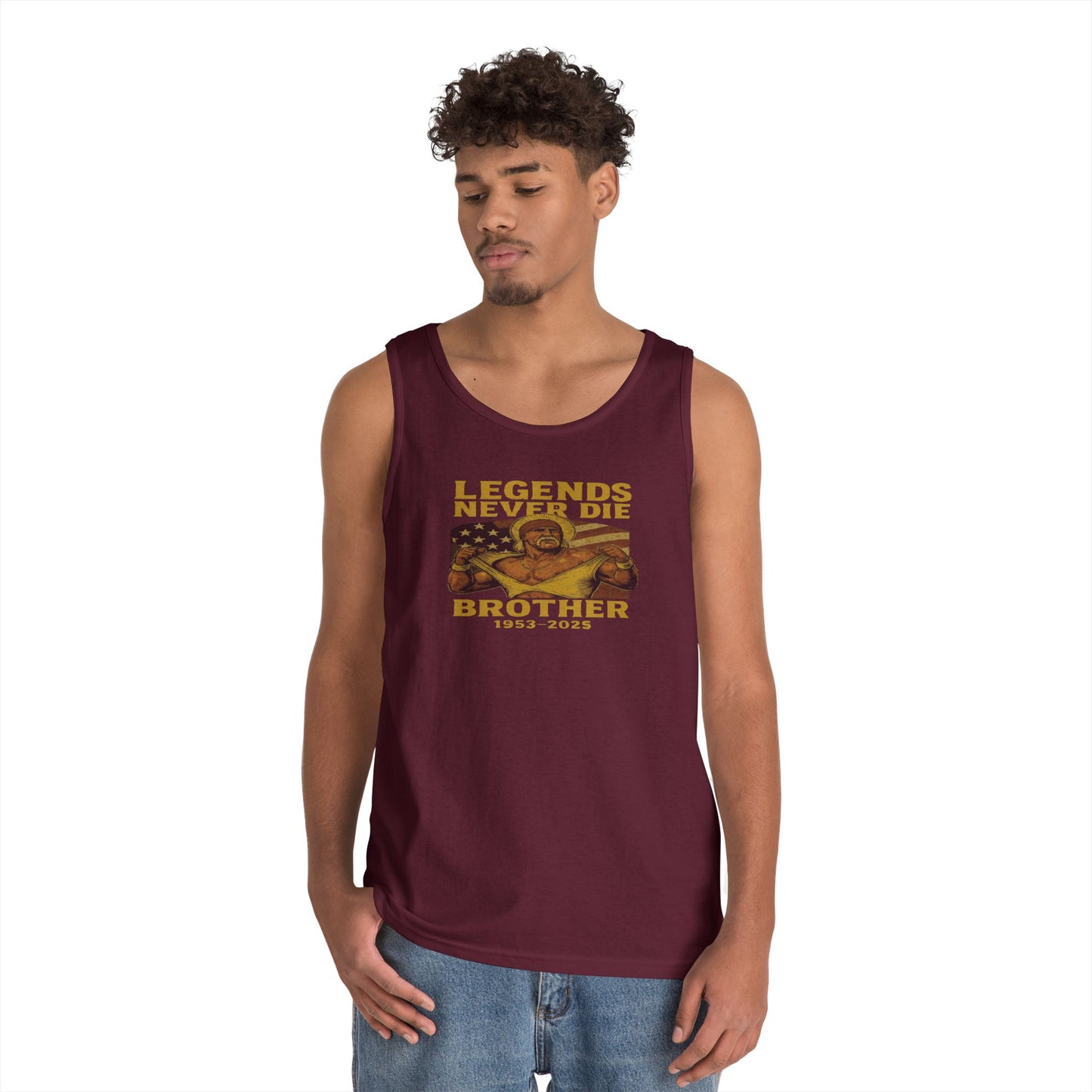 Unisex Heavy Cotton Tank Top | Legends Never Die Brother, Memorial Gift, Casual Wear, Summer Outfit, Unique Tribute