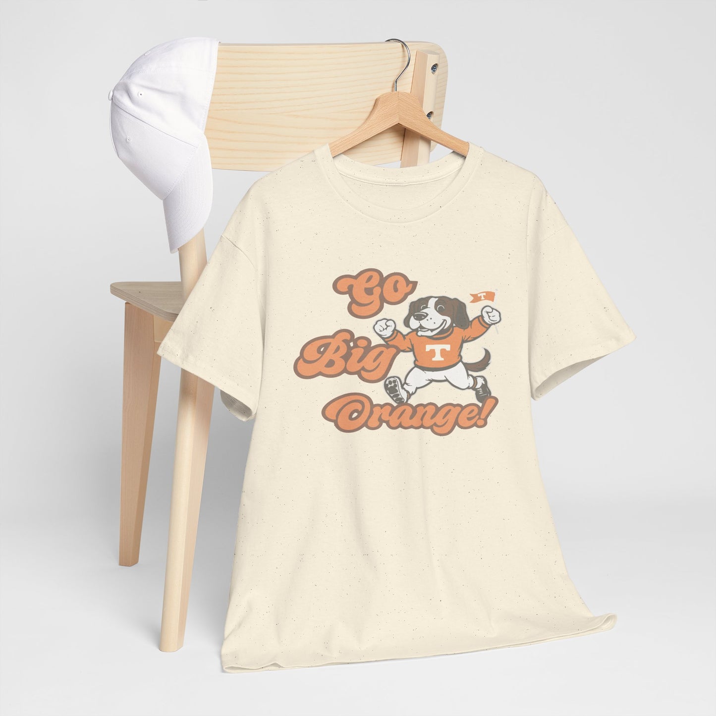 Go Big Orange Unisex Heavy Cotton Tee, Sports Fan Shirt, Casual Wear, College Game Day Top, Gift for Sports Enthusiasts