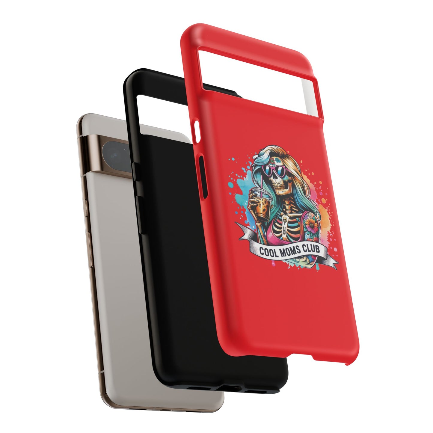 Cool Moms Club Phone Case - Tough Cases, Funky Phone Cover, Gift for Moms, Skeleton Design, Trendy Tech Accessories